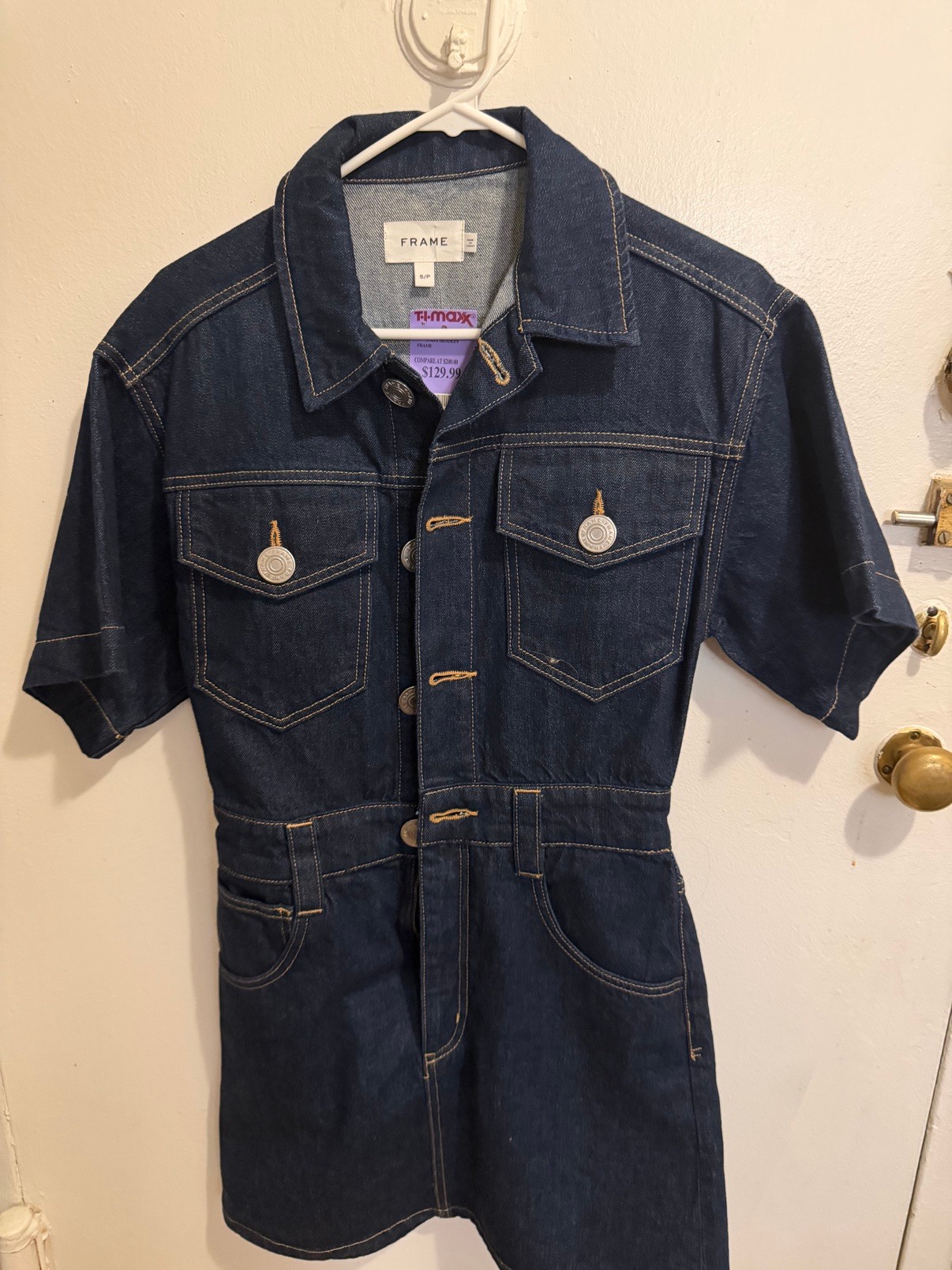 FRAME Denim Short Sleeve Romper S NWT