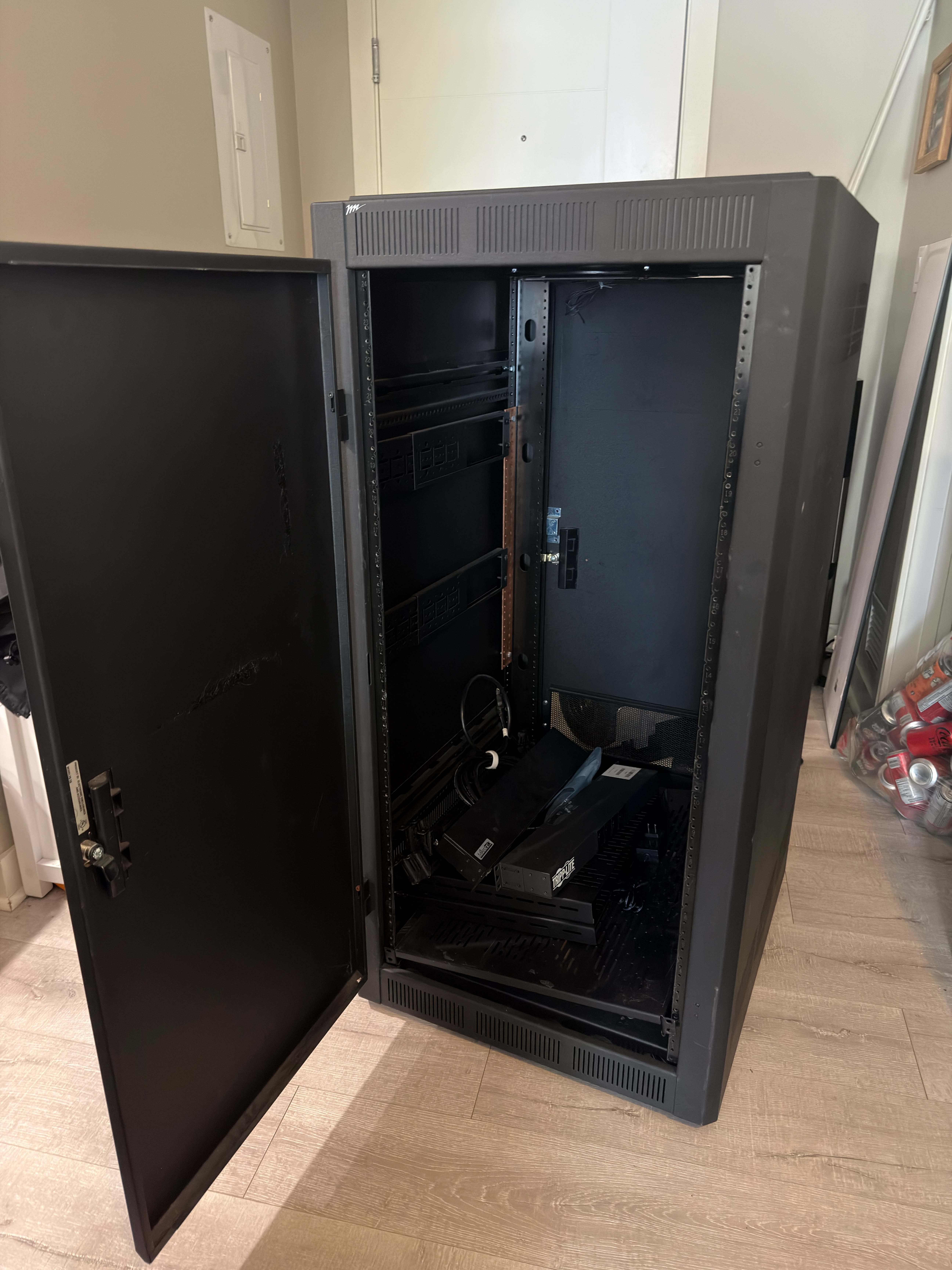 Middle Atlantic 24U rack + fan top, PDU & MikroTik router - photo 2