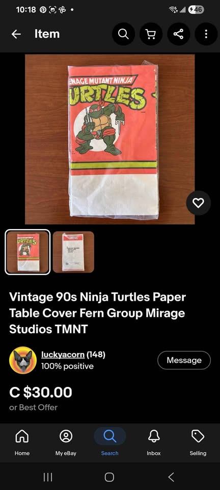 1988 TMNT paper table cover 54x96 inches - photo 4