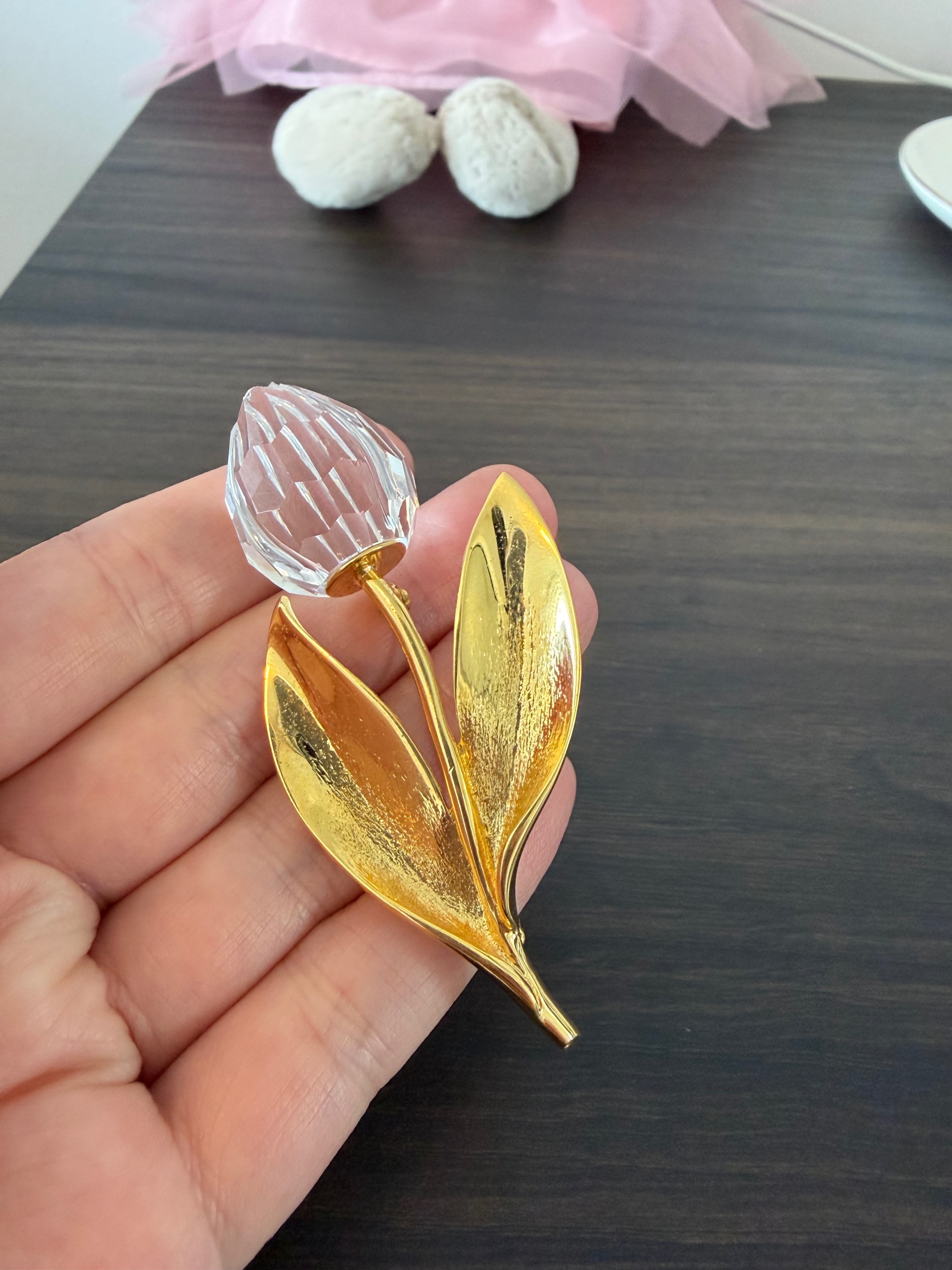 Vintage Swarovski Crystal Memories Tulip Brooch, Large - photo 4