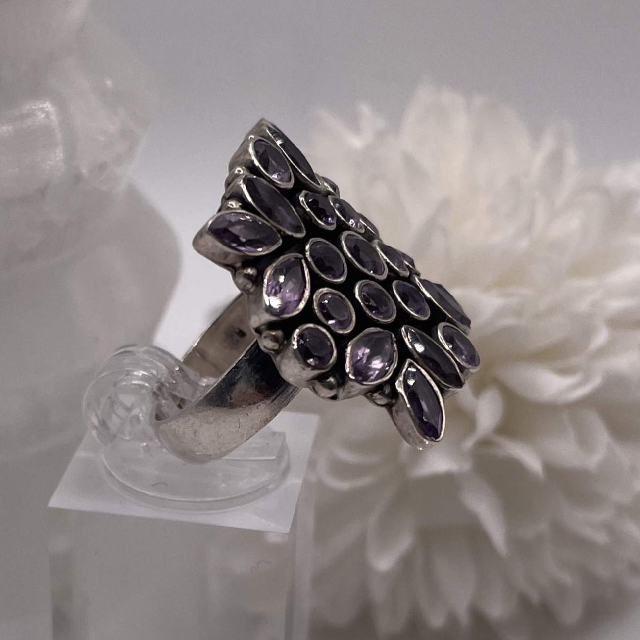 Amethyst Cocktail Ring in Sterling Silver (Size 7) - photo 2