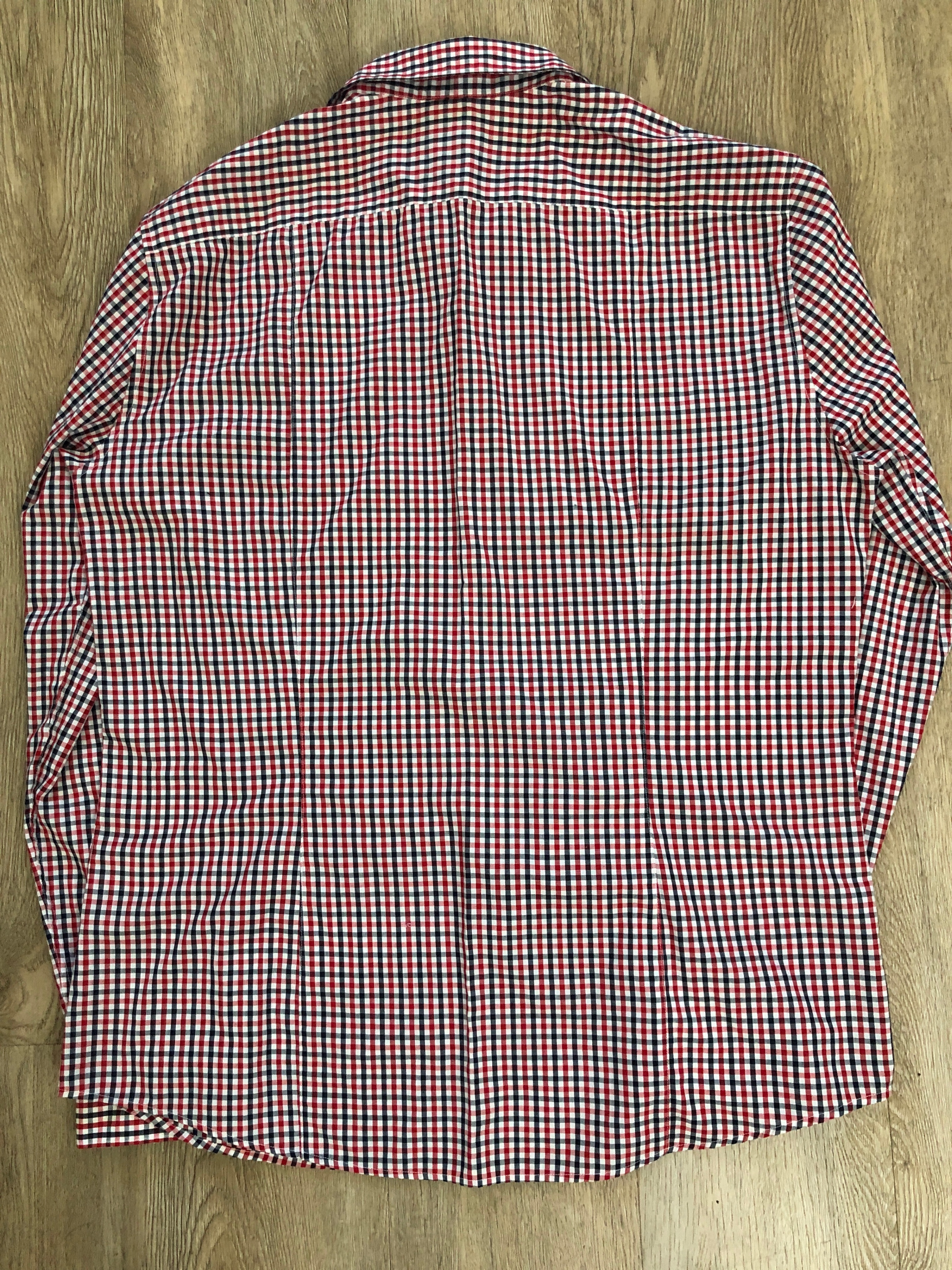 New ! H&M Red and Navy Checked Long-Sleeve Shirt - photo 2