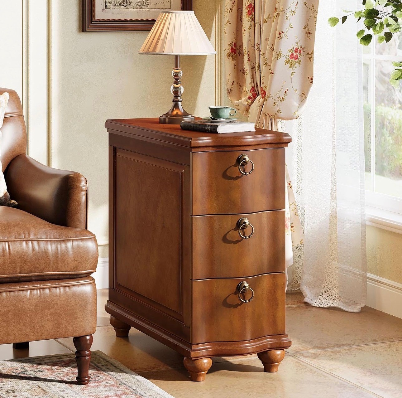 Traditional 3-Drawer Wooden Side Table / Nightstand – Brand New - photo 2