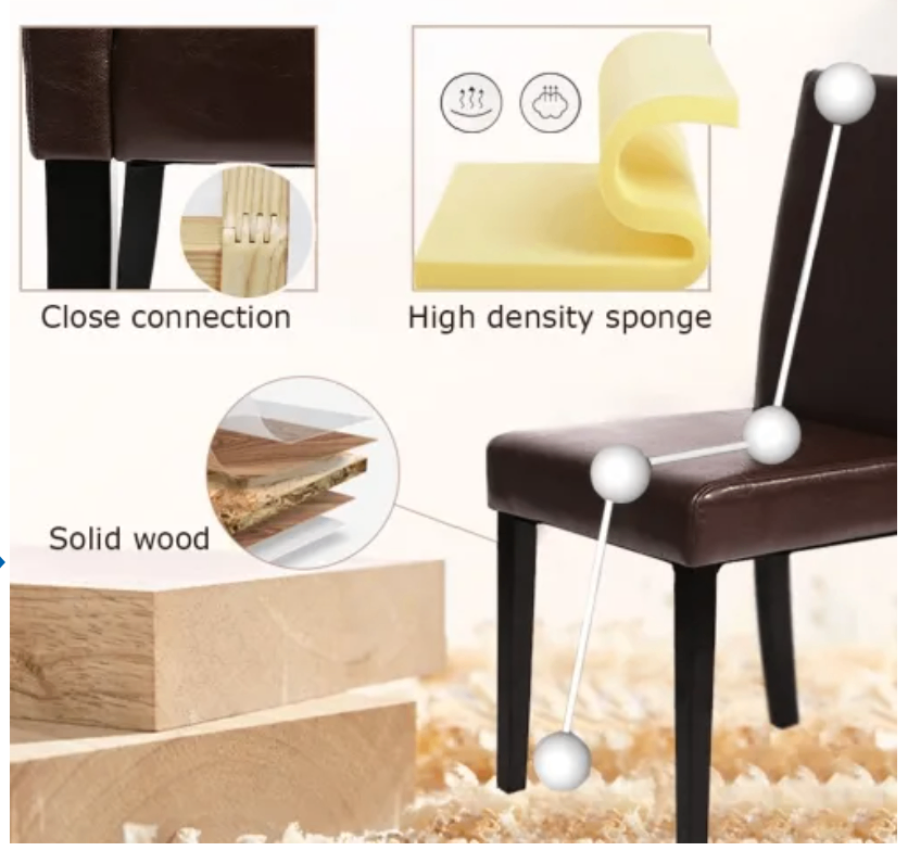 PU Leather Dining Chairs $180 Set of 4 🪑 Brand New - photo 2