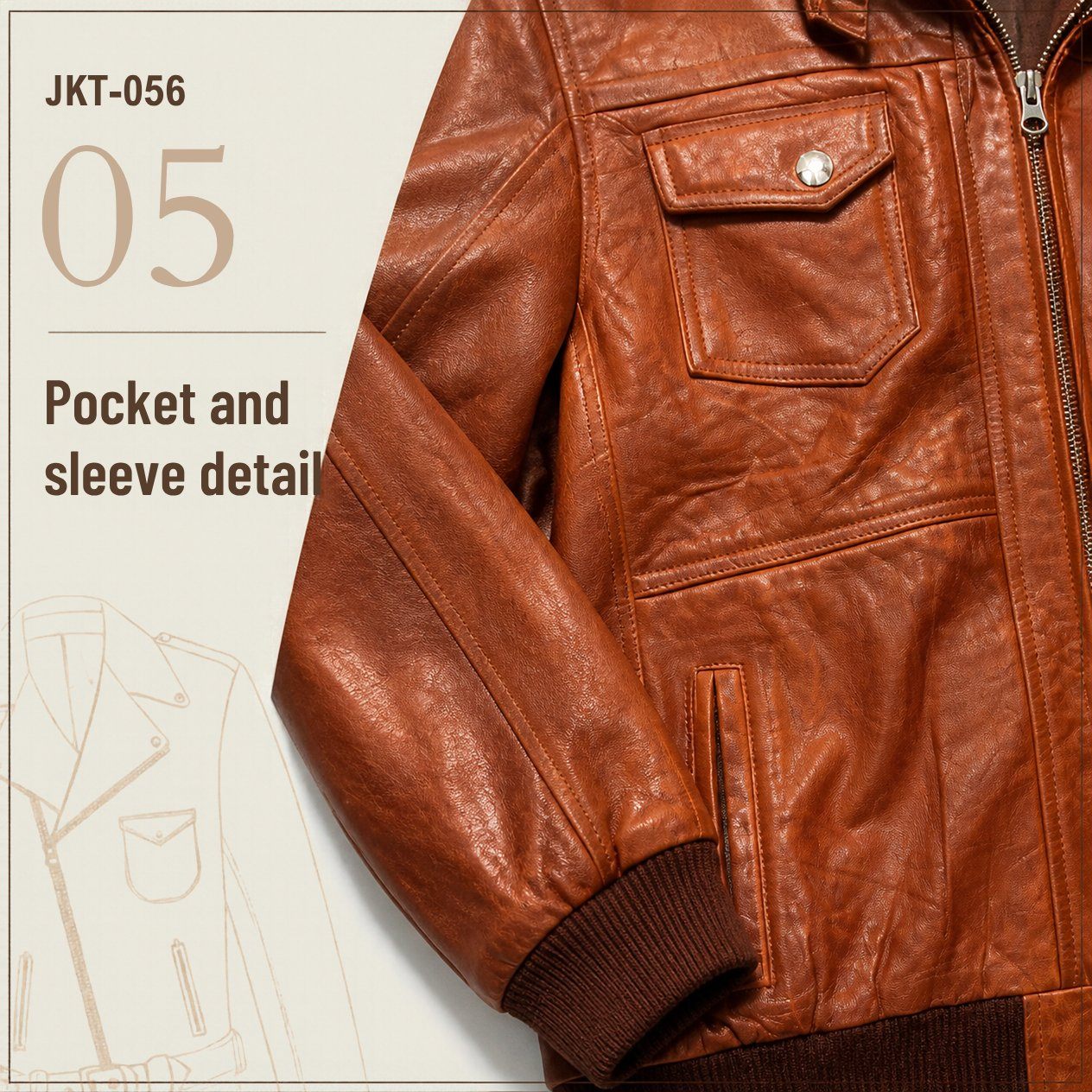 JKT-056 — Women's hooded leather jacket — brand new, size L - photo 4