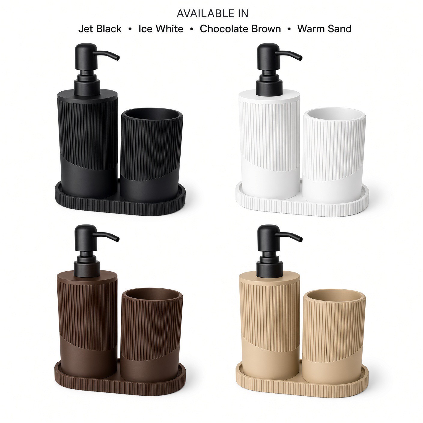 3D Printed Bathroom Set: Soap Dispenser, Toothbrush Cup and Tray - photo 4