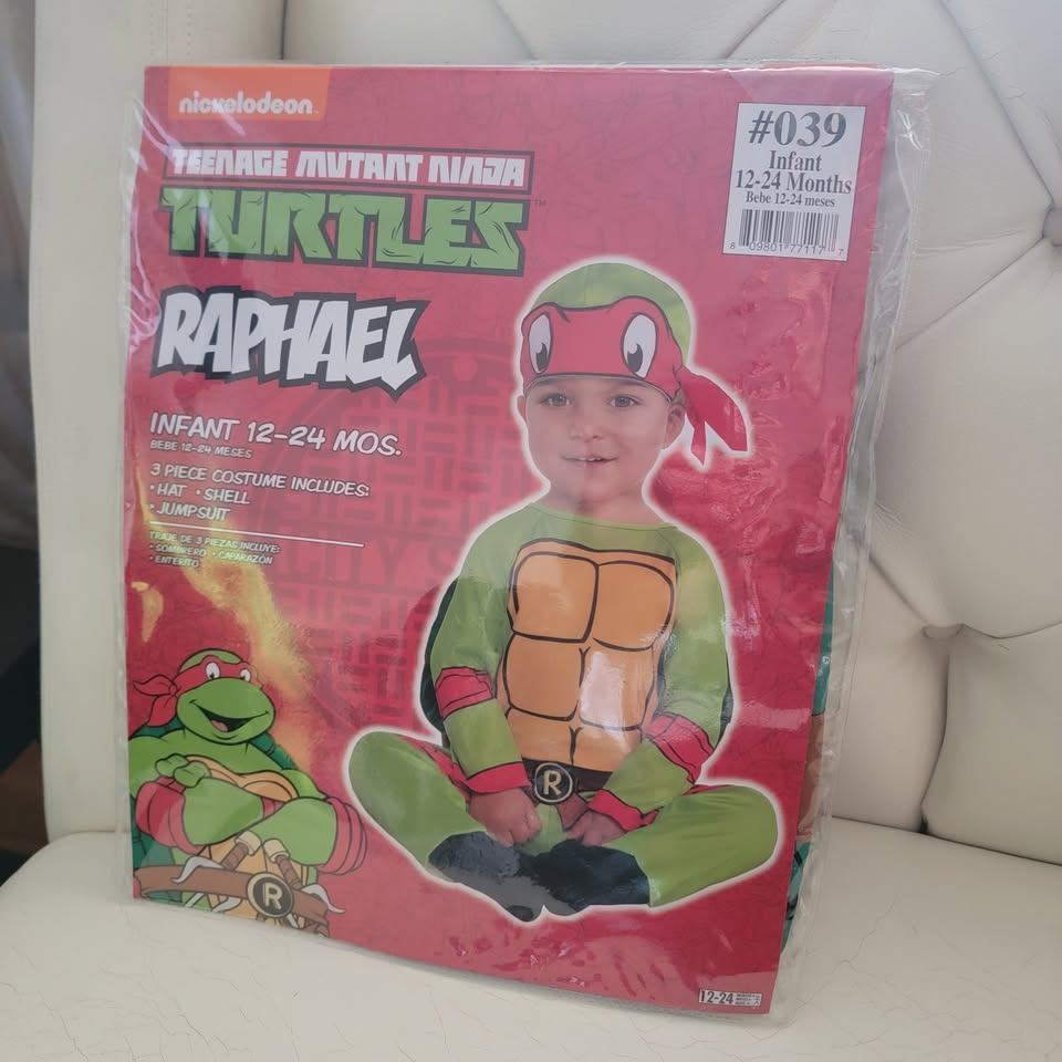 Teenage Mutant Ninja Turtles Raphael Infant Costume 3-Piece, New