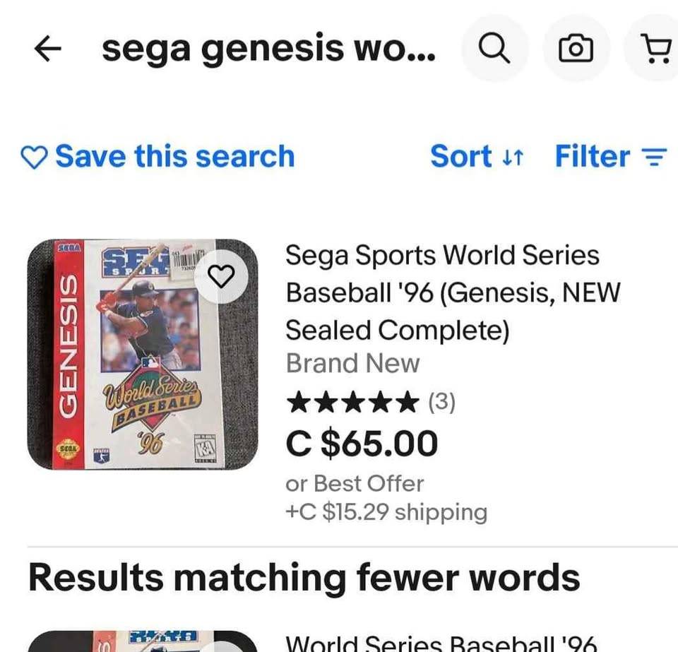 Sega genesis world series baseball 96 factory sealed 1996 - photo 2