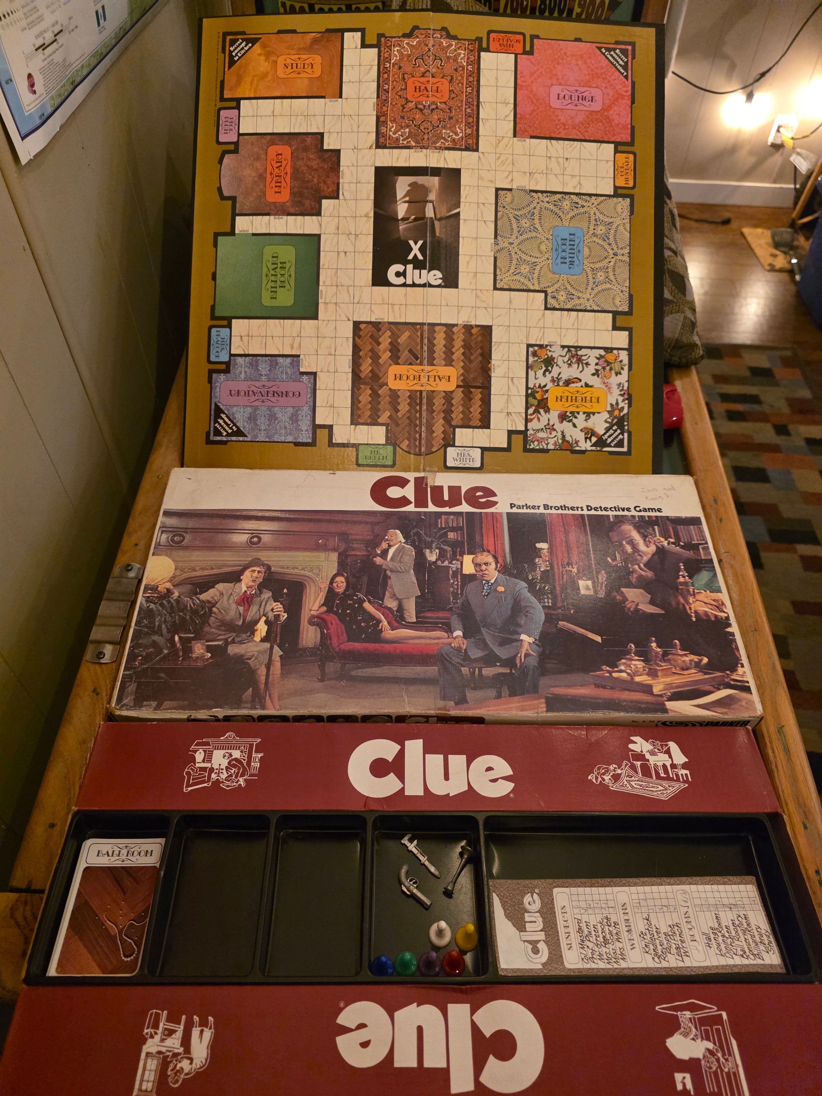 Vintage 1972 Clue Board Game Parker Bros Parts Only (Incomplete)