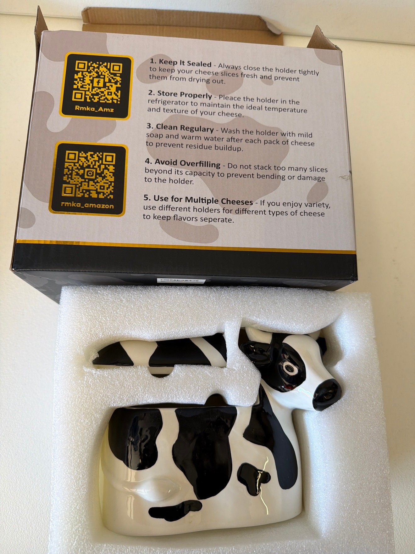 RMKA Cow Cheese Slice Holder Ceramic — New (6 Available) - photo 2