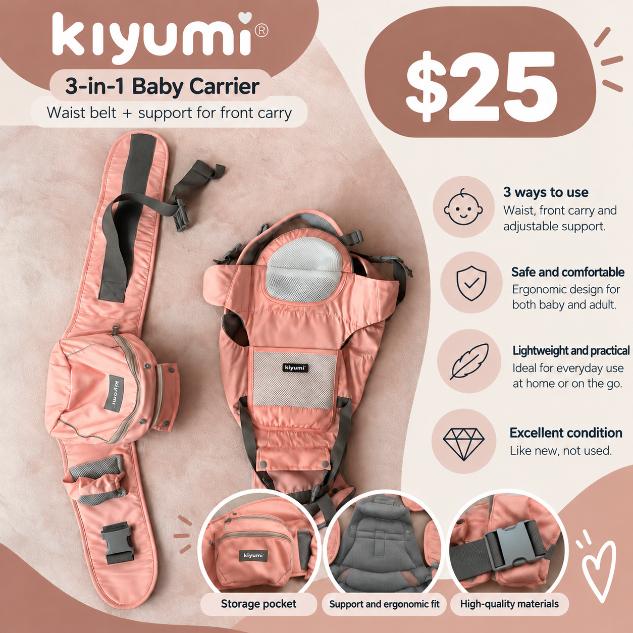 Baby Carrier 3-in-1