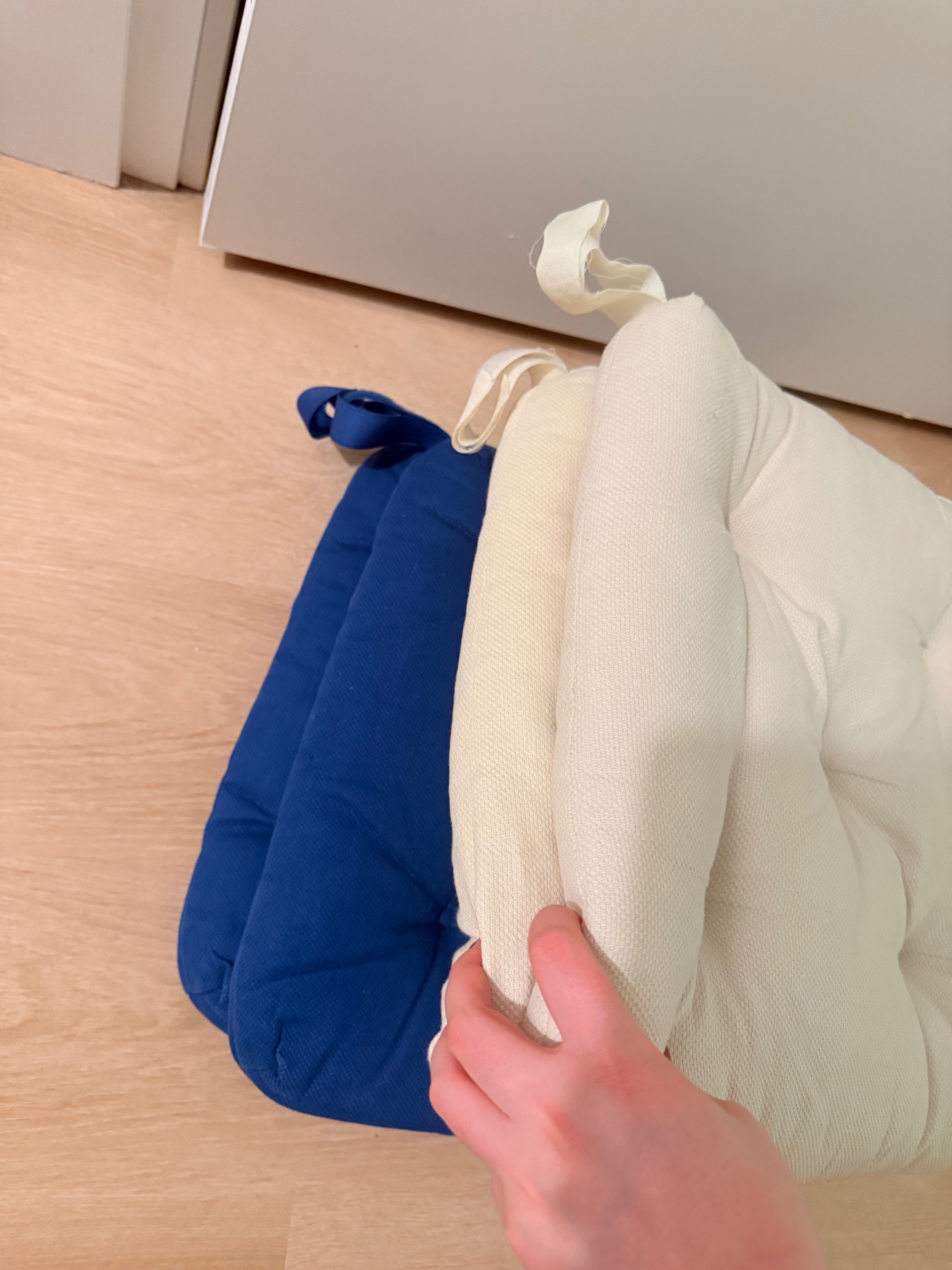 IKEA MALINDA Chair Cushions – Blue & Cream