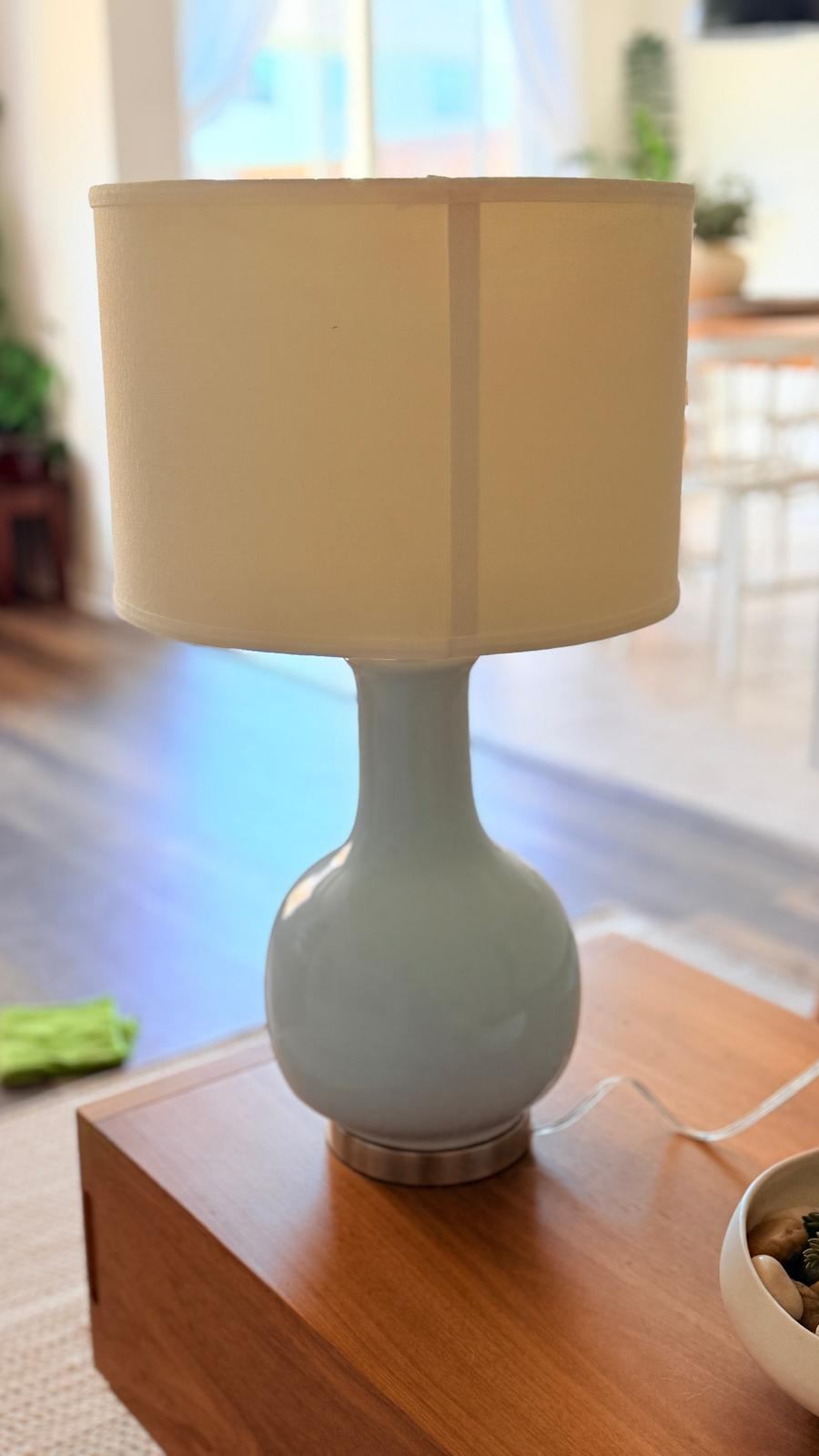 Elegant Ceramic Table Lamp with Cream Shade