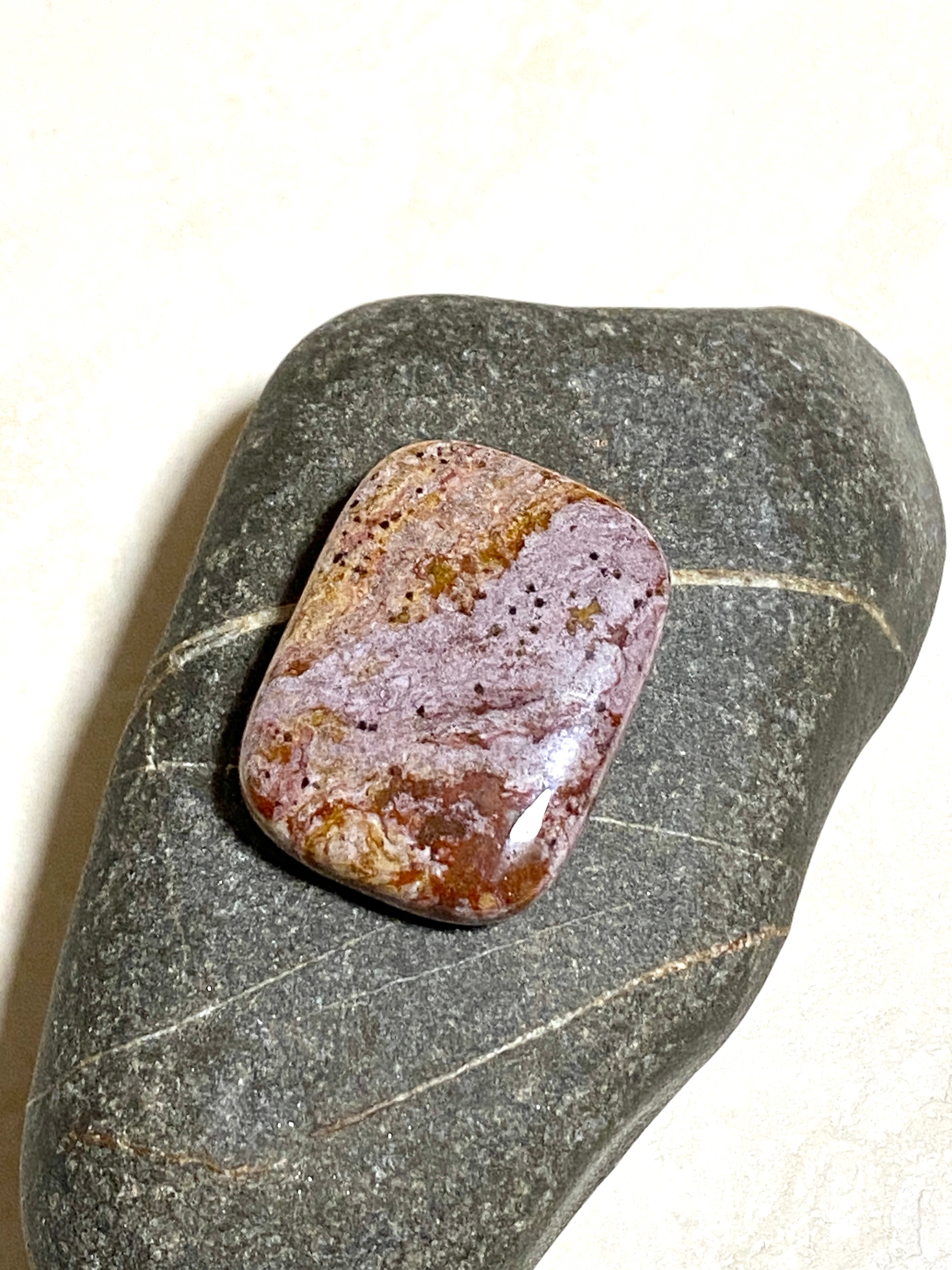 Purple Brown Ocean Jasper Pendant, Large Rectangular Gemstone - photo 4