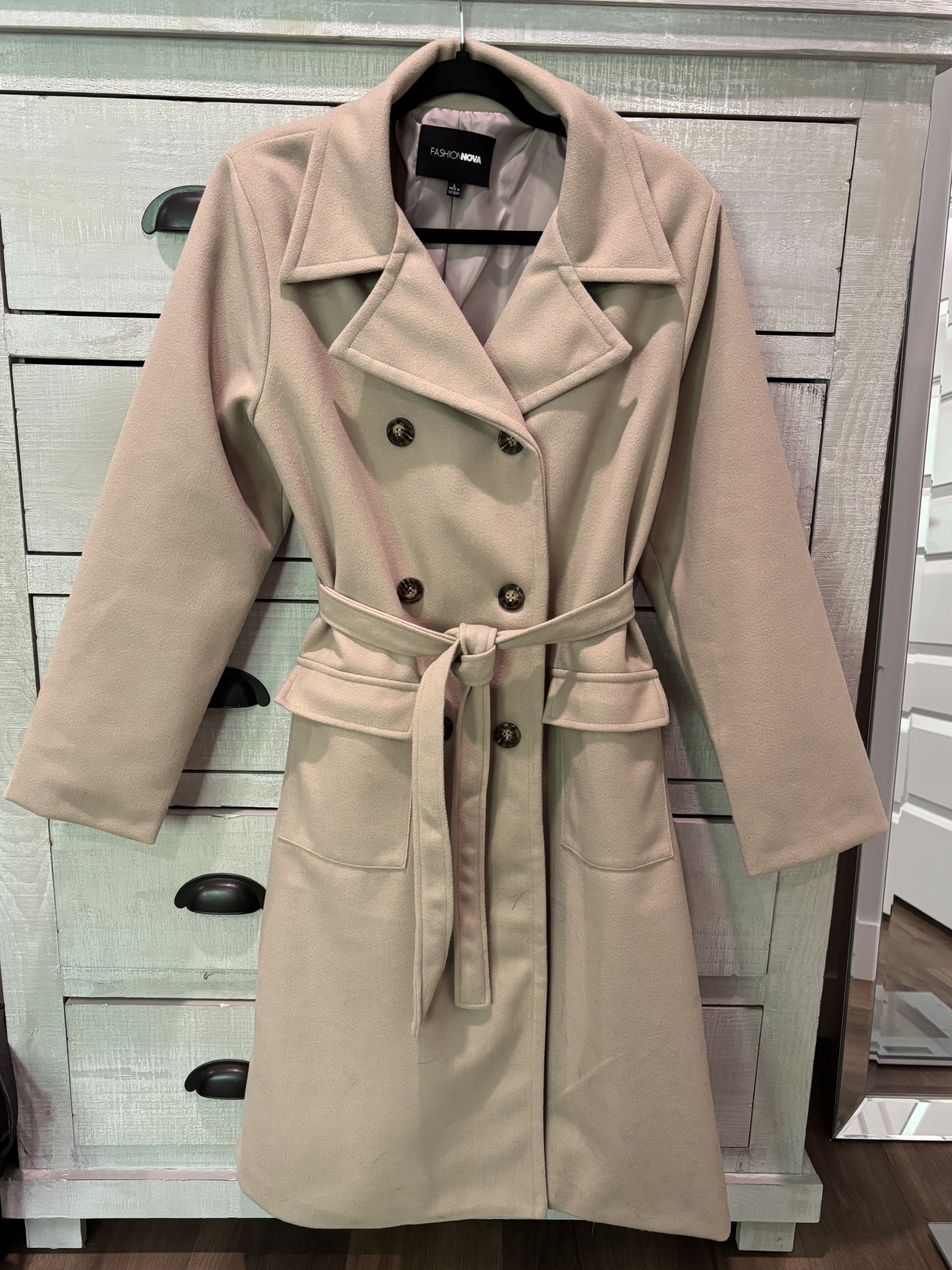 Fashion Nova Trench Coat – Size L (Worn Twice)