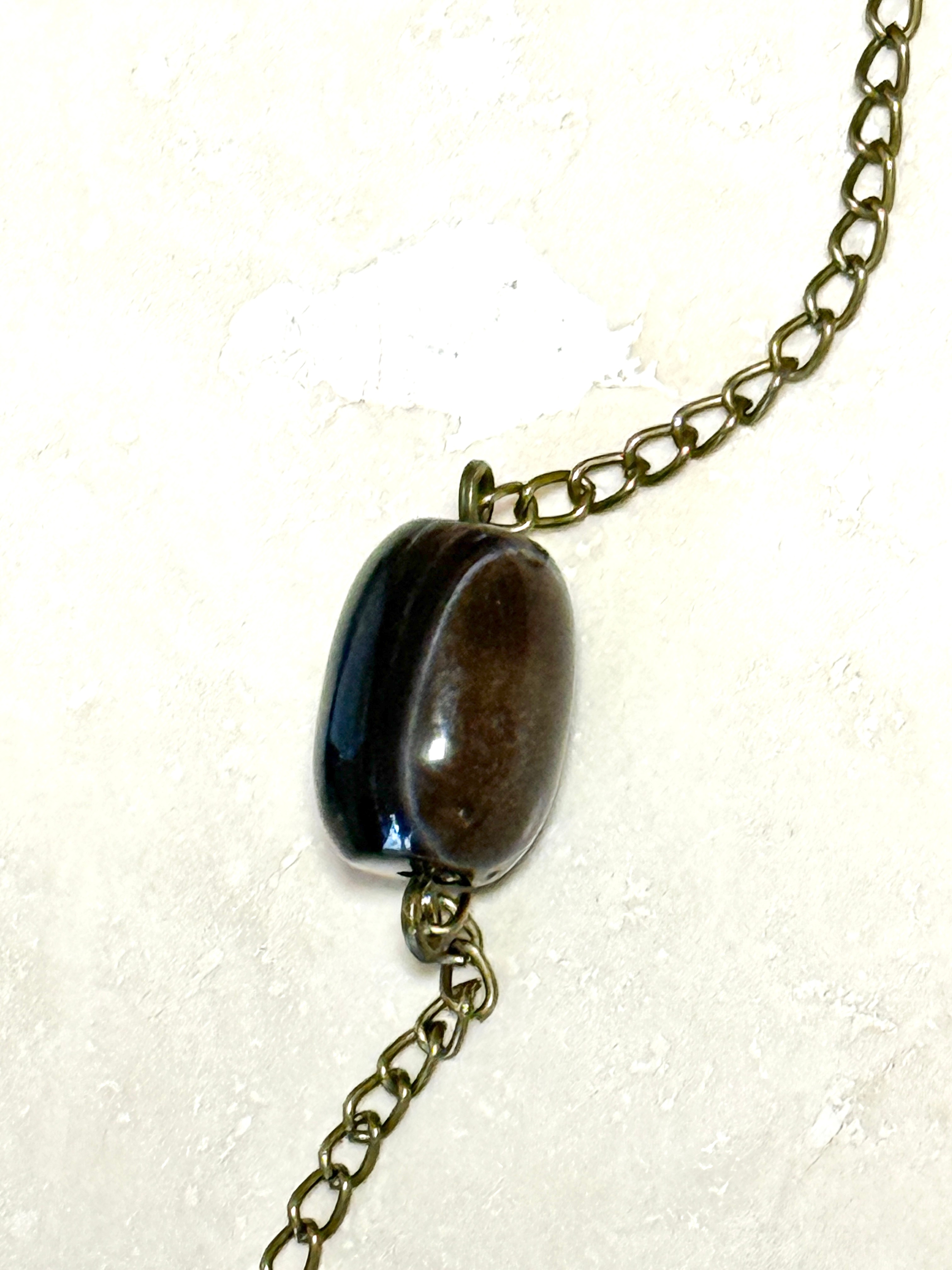Earthy Botswana Agate Short Necklace, Bronze Chain - photo 5