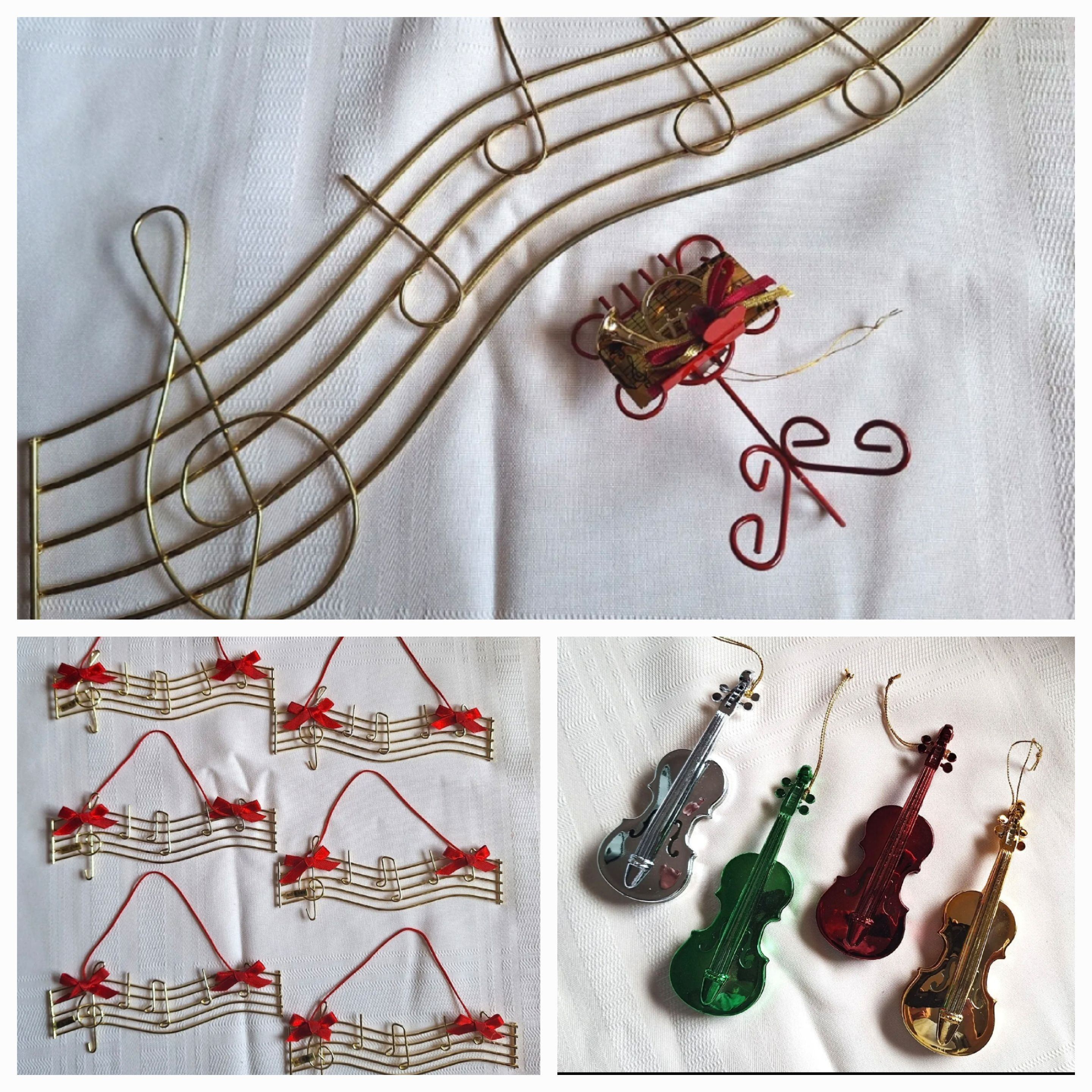 Lot of 12 Vtg 1970's Musical Bars & Violin Ornaments from Sears
