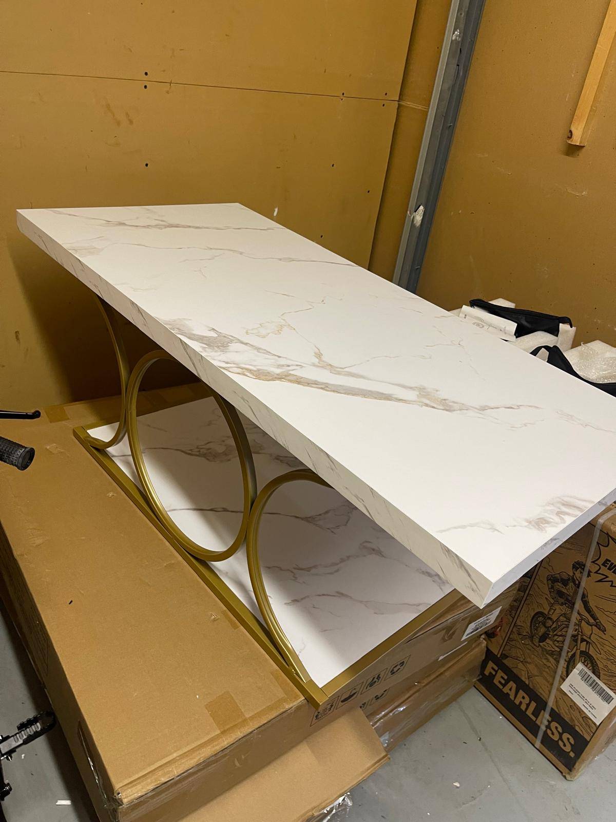 Modern Gold Marble Coffee Table – 47” - photo 3