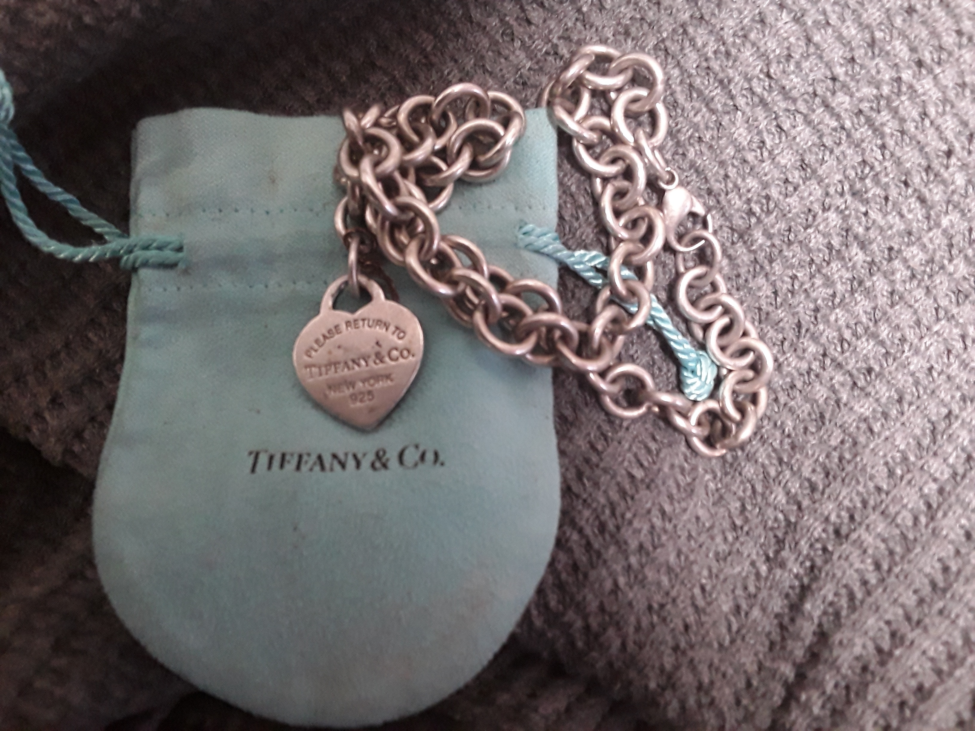 Vintage Tiffany and co neckless with tage and bage
