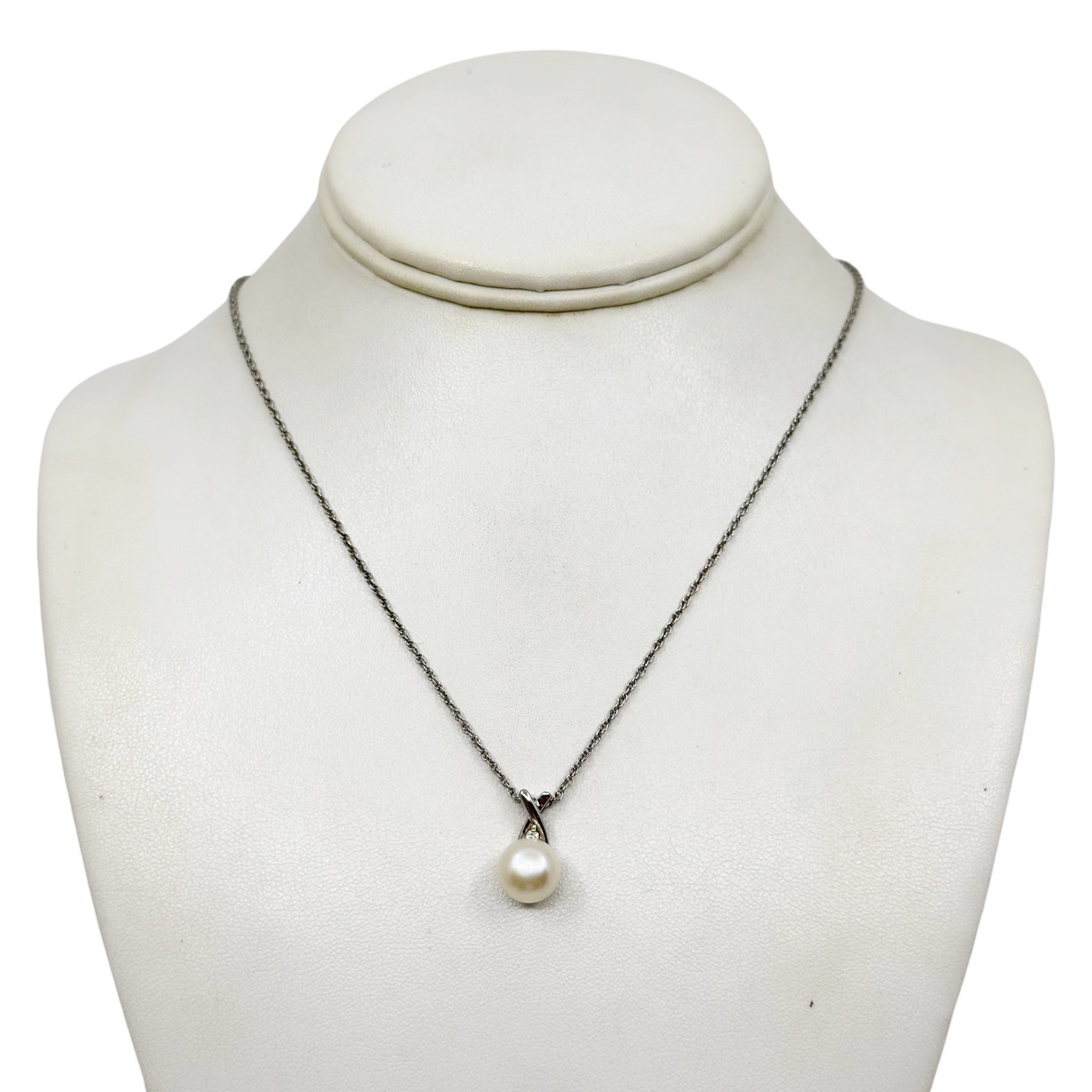 Sterling silver Freshwater pearl & Cubic Zirconia pendant - photo 3