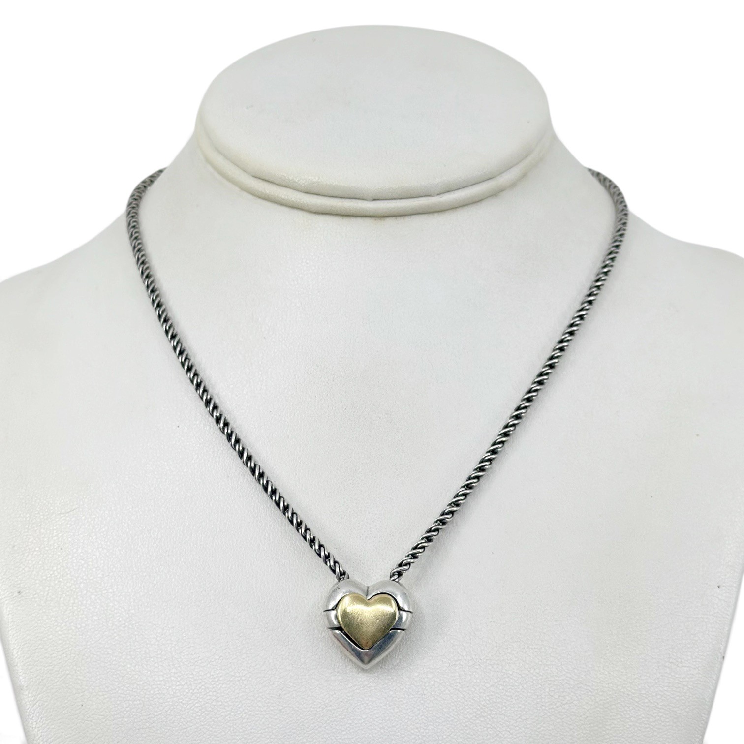Tiffany & Co 18k gold sterling silver puzzle heart necklace - photo 5