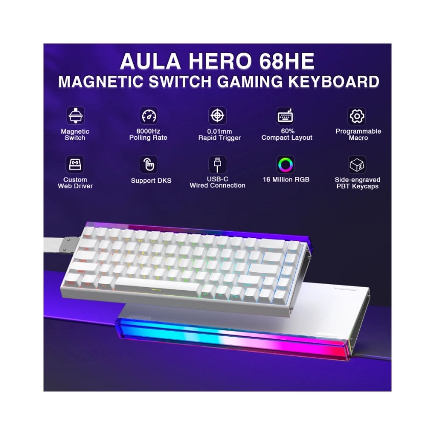 AULA Hero68 HE Hall Effect Magnetic Gaming Keyboard - NEW - photo 2