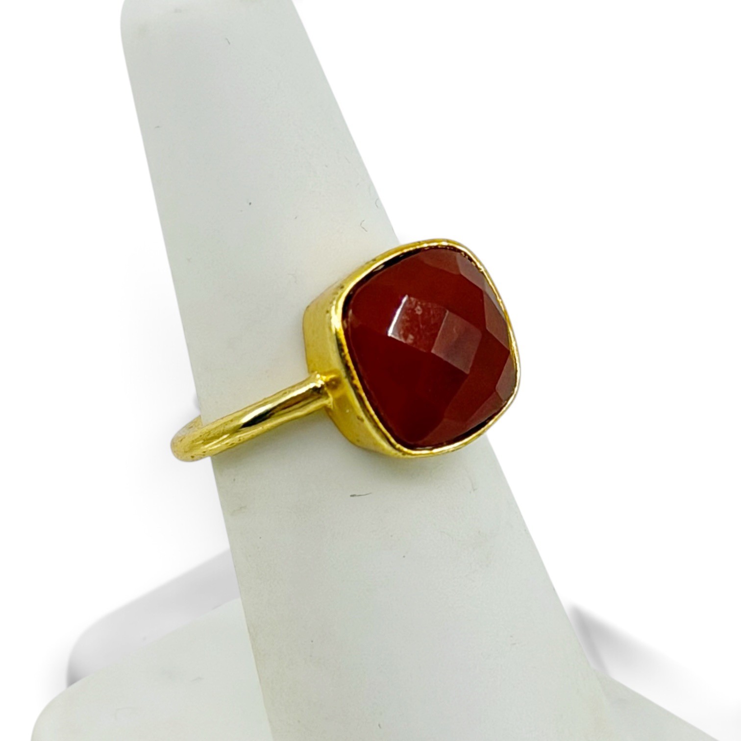 Gold Vermeil sterling silver carnelian ring - GM1096 - photo 2