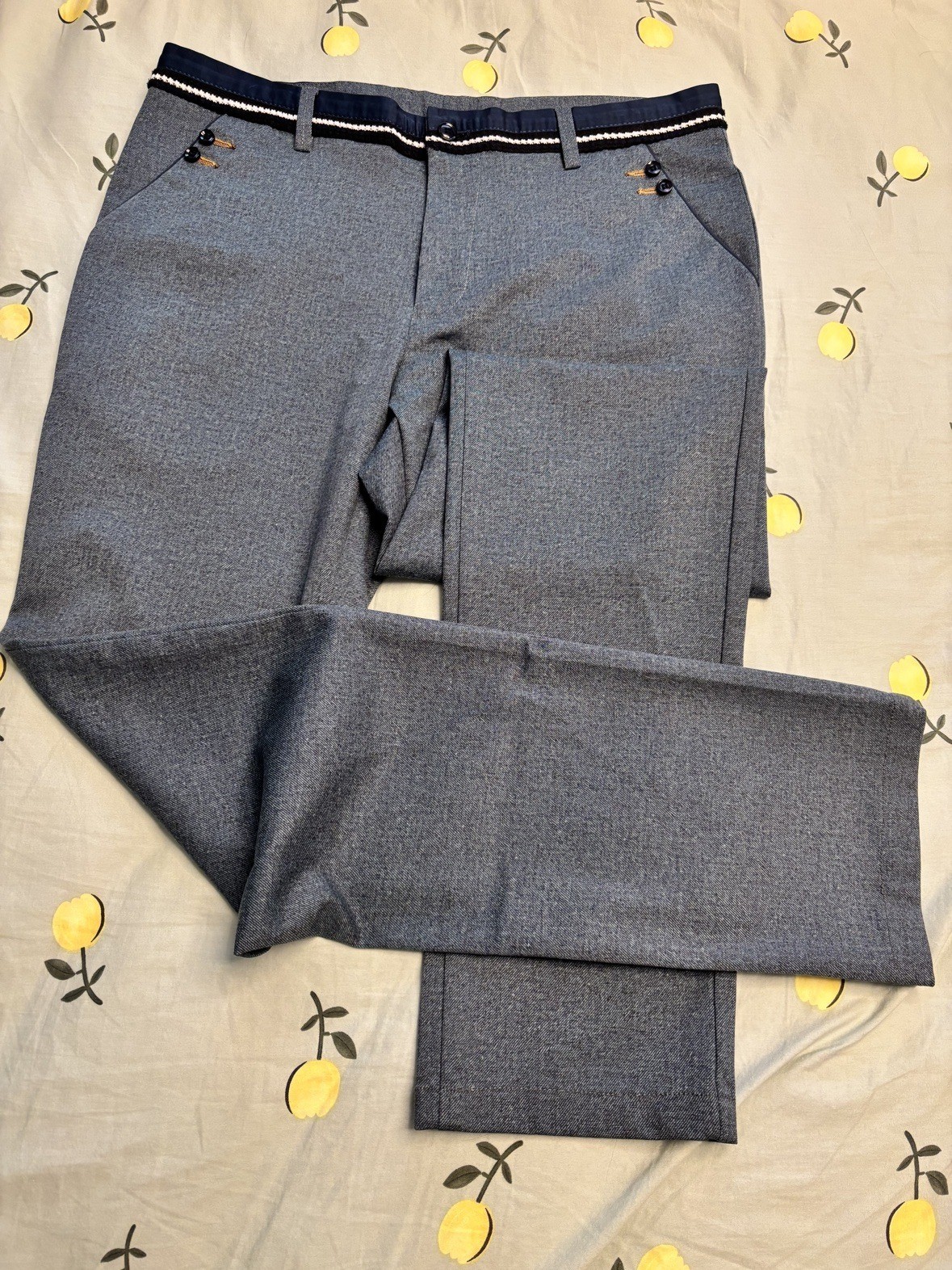 Men's grey dress pants — size L, new