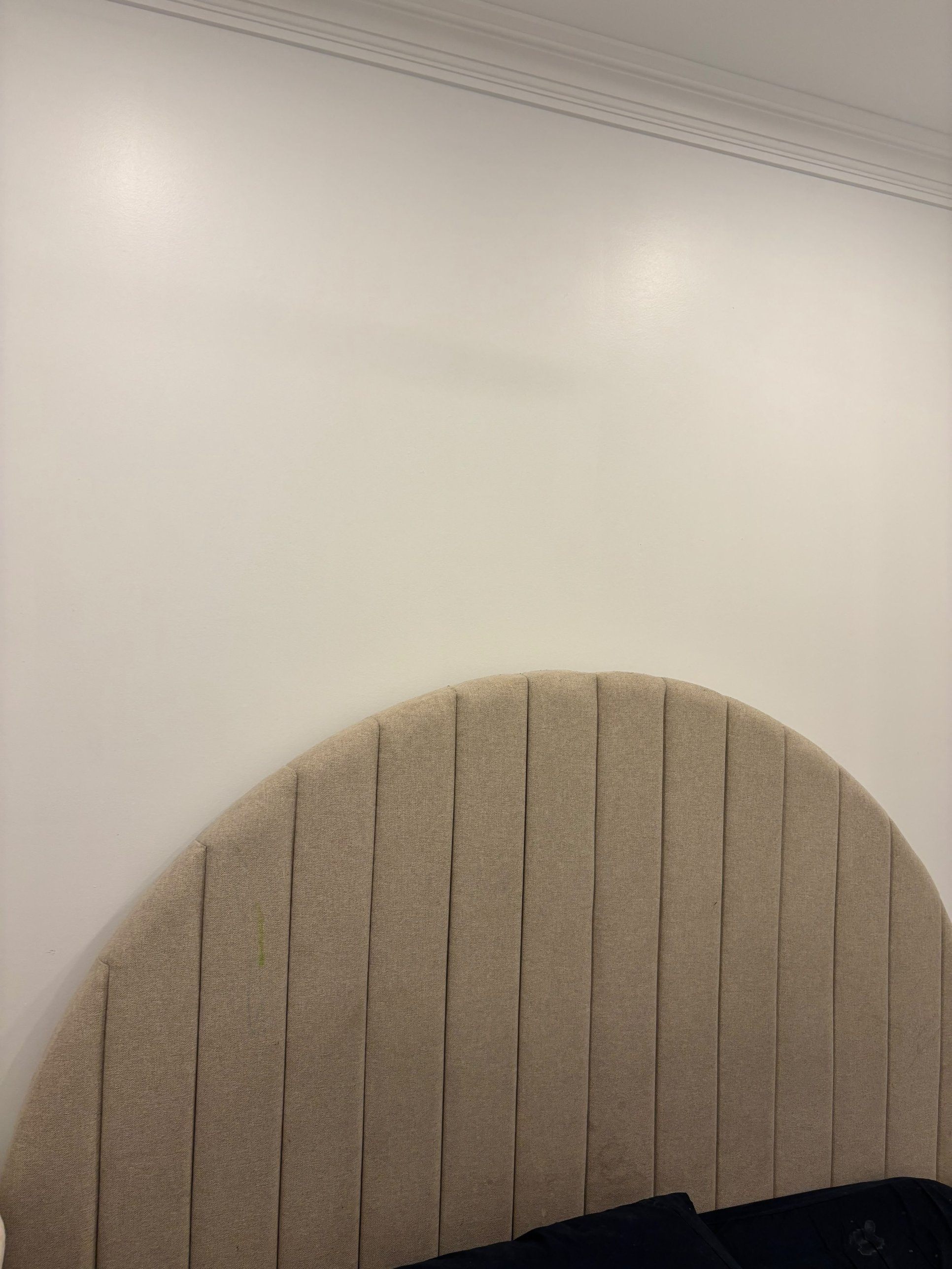Upholstered Arched Headboard - Beige Channel Tufted