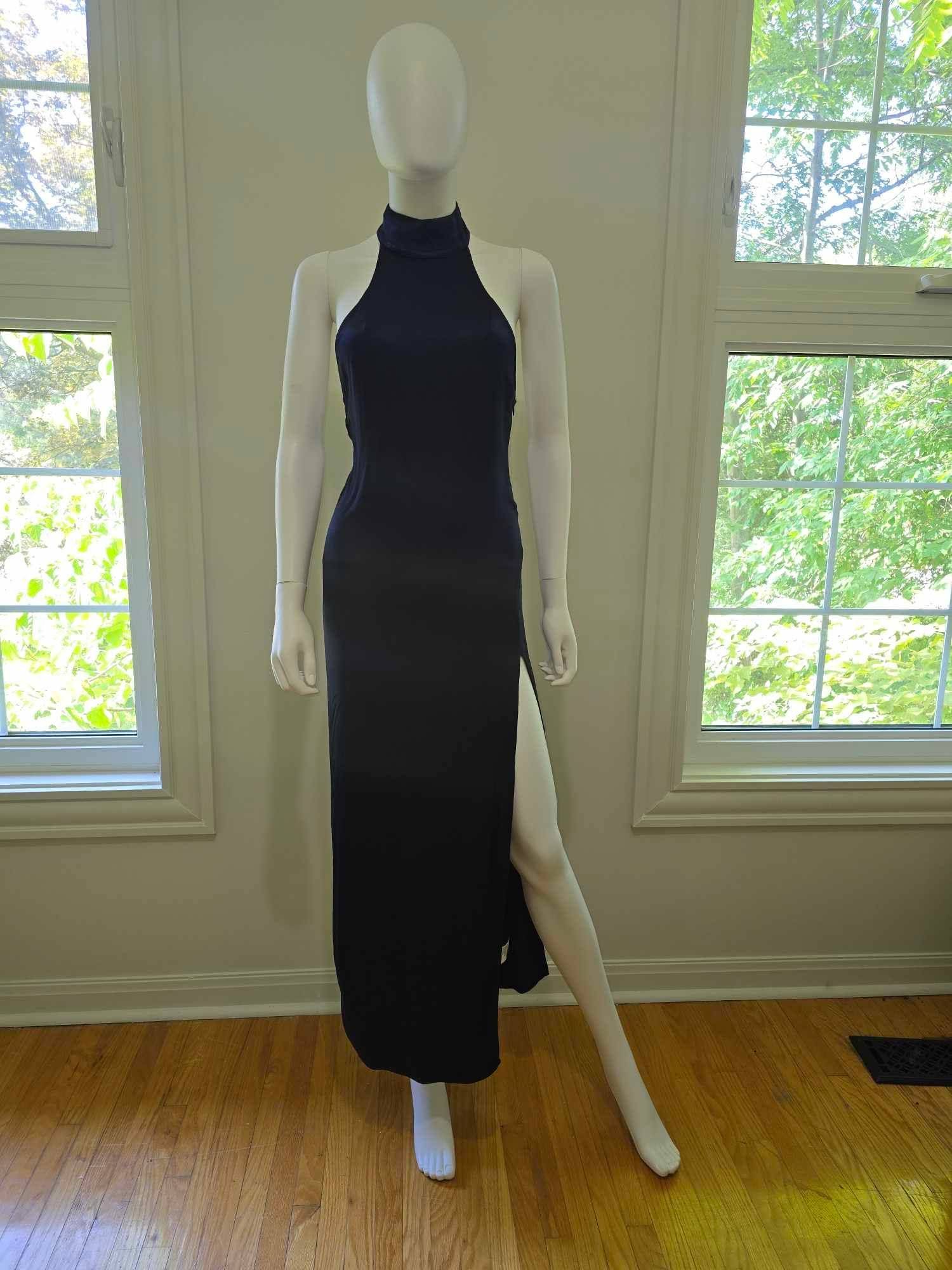 Revolve Navy Blue Backless Halter Dress, XS - photo 4