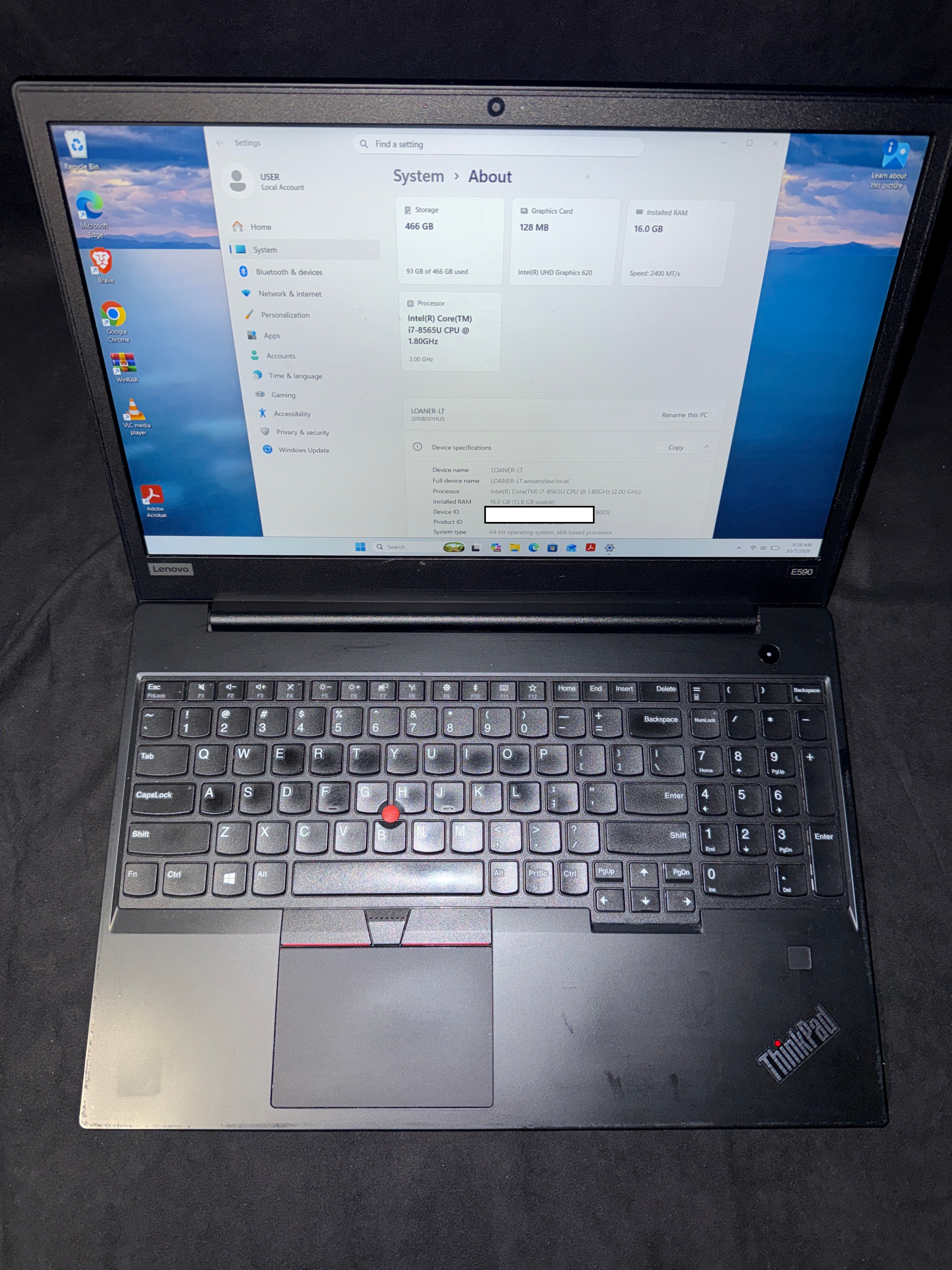 REFURBISHED As is- Lenovo ThinkPad E590 Laptop