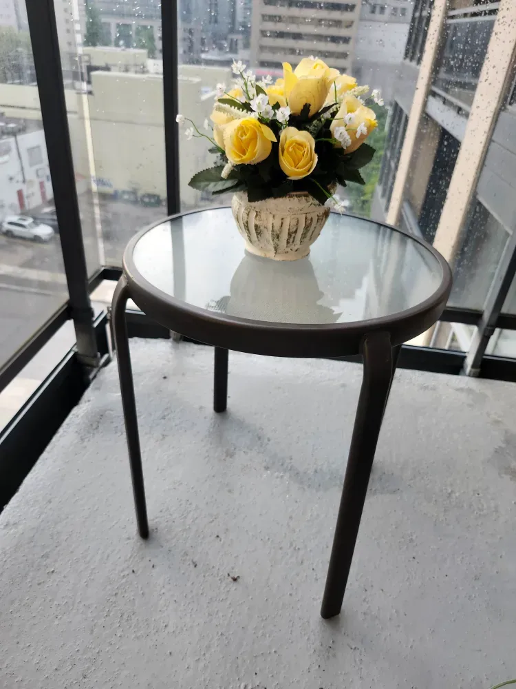 Small Round Glass Top Table
