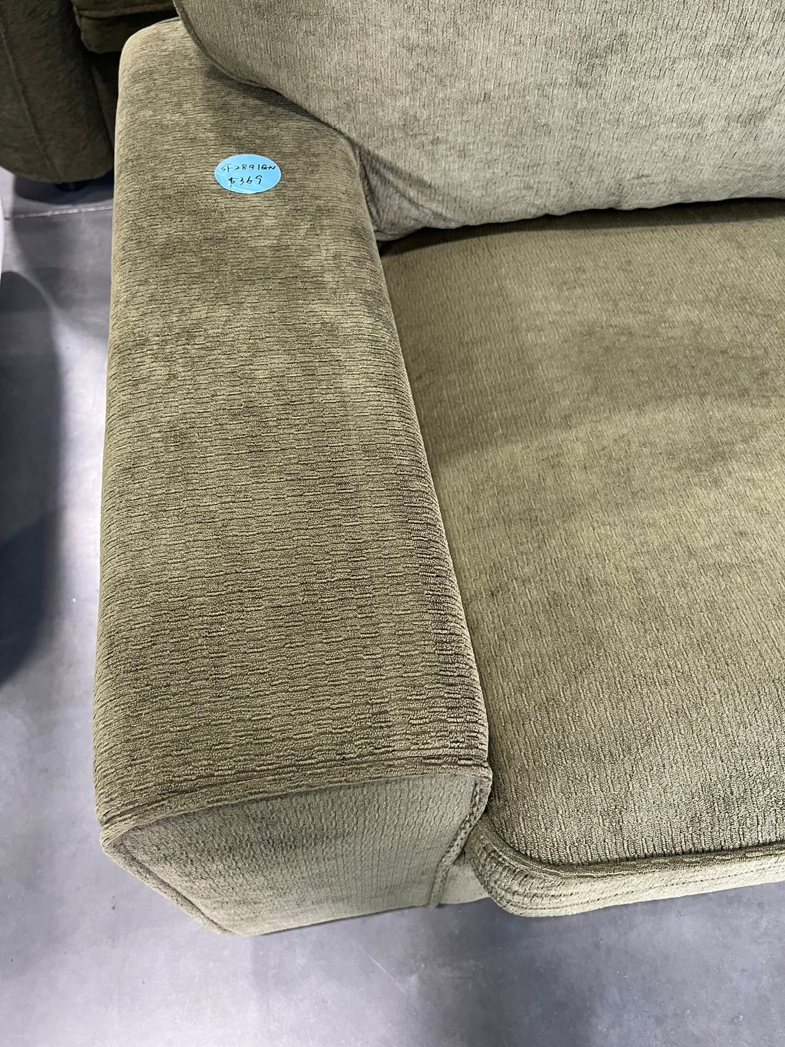 Green/Cream Fabric Loveseat Sofa - Brand New $369 🛋️ - photo 4