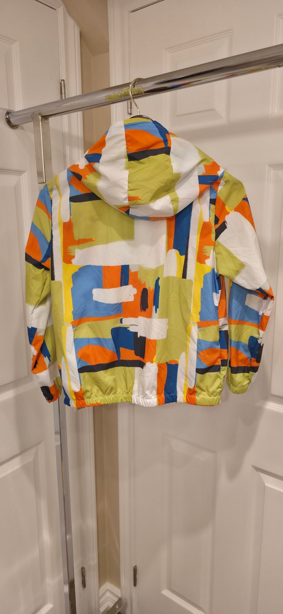 Kids SHEIN abstract-print windbreaker size 10Y, hooded - photo 2