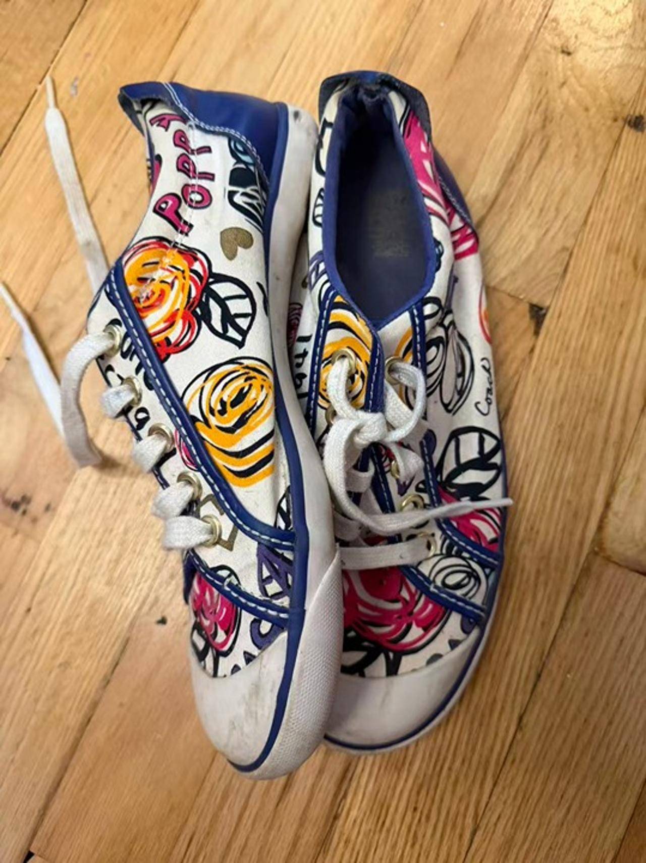 Coach Floral Print Canvas Sneakers - Size 8.5 - photo 2