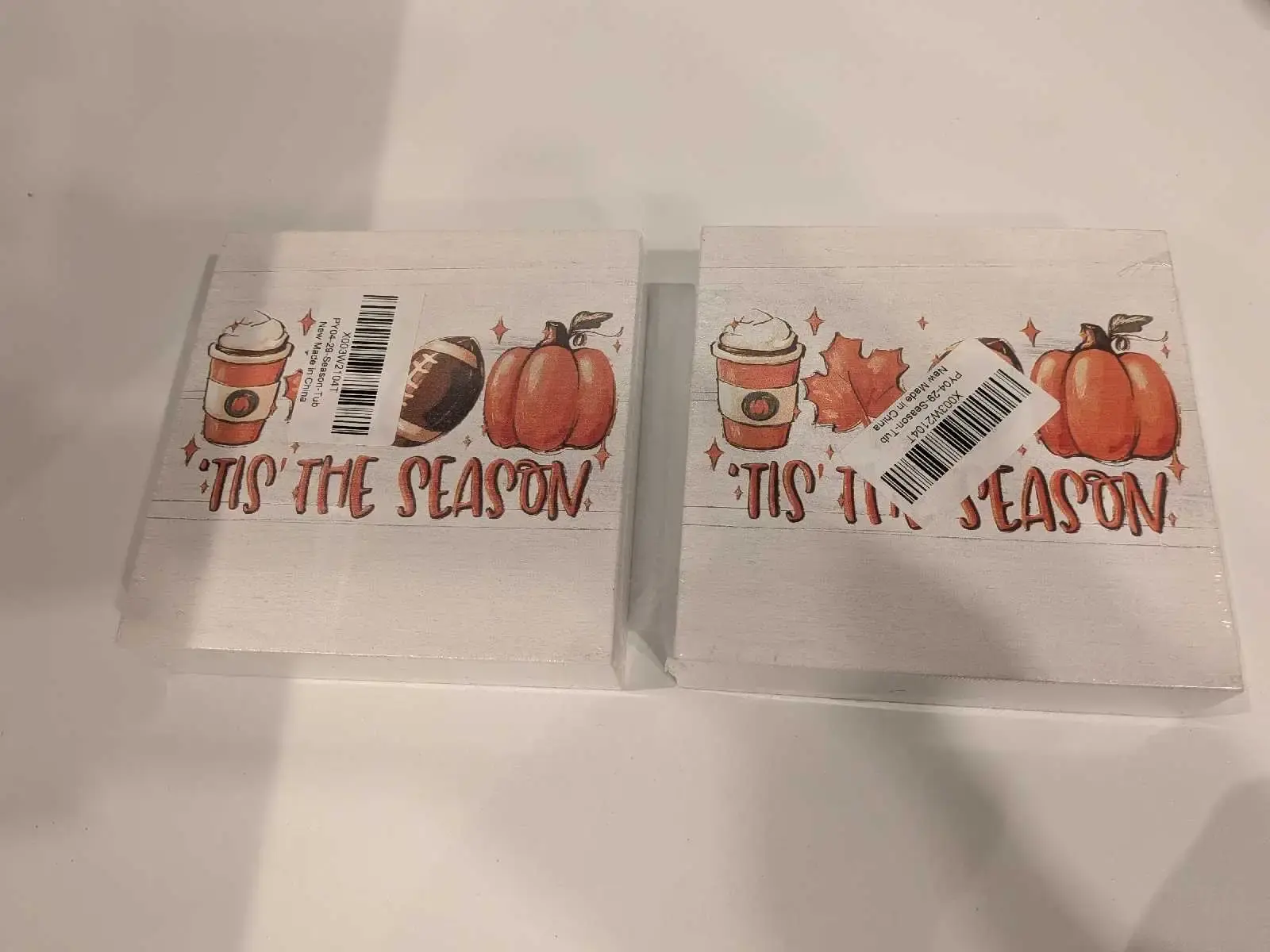 WRSUNT Rustic Tis' The Season Wood Box Sign Set of 2 - photo 3
