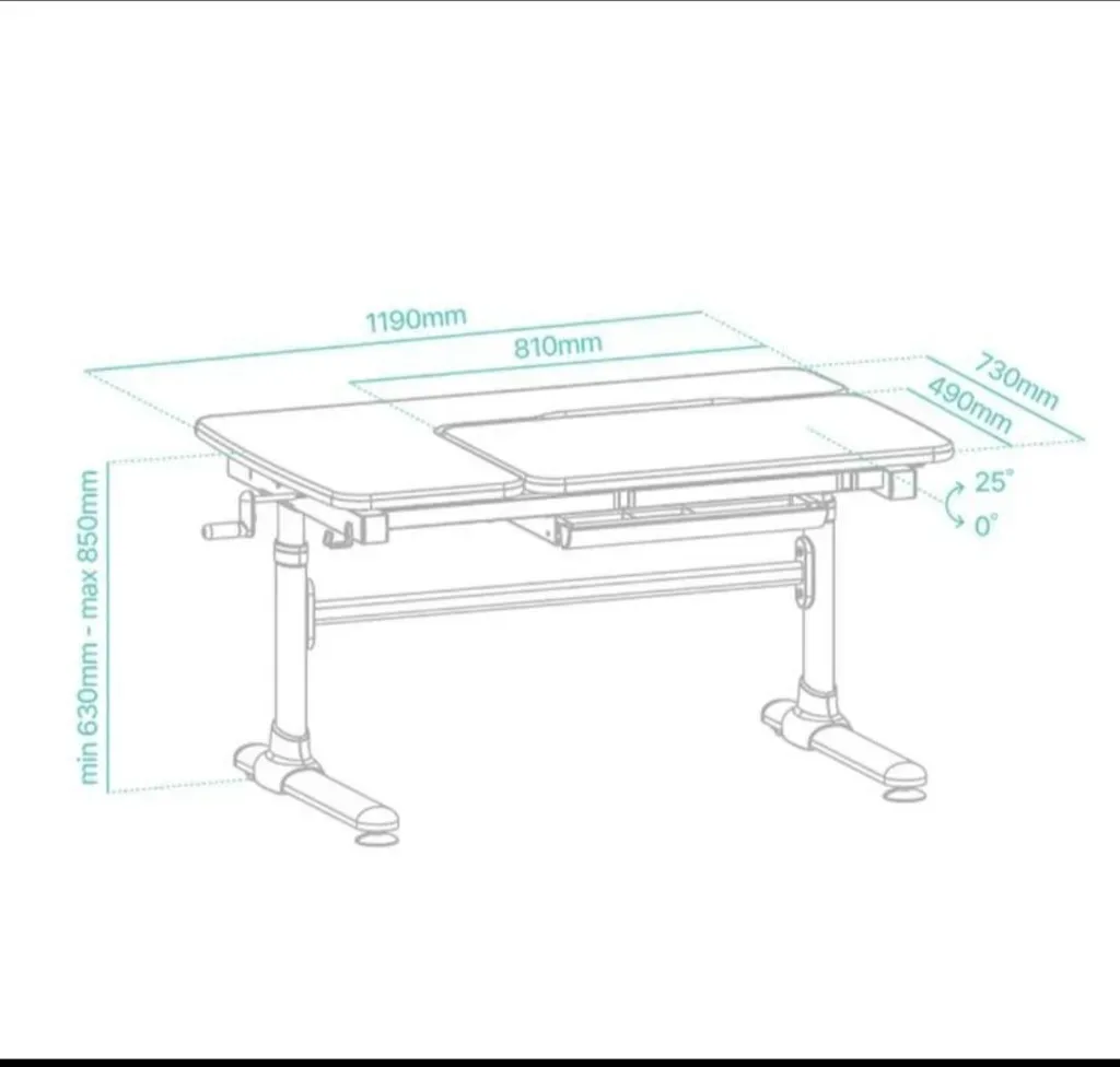 Adjustable Height Desk - White - photo 2