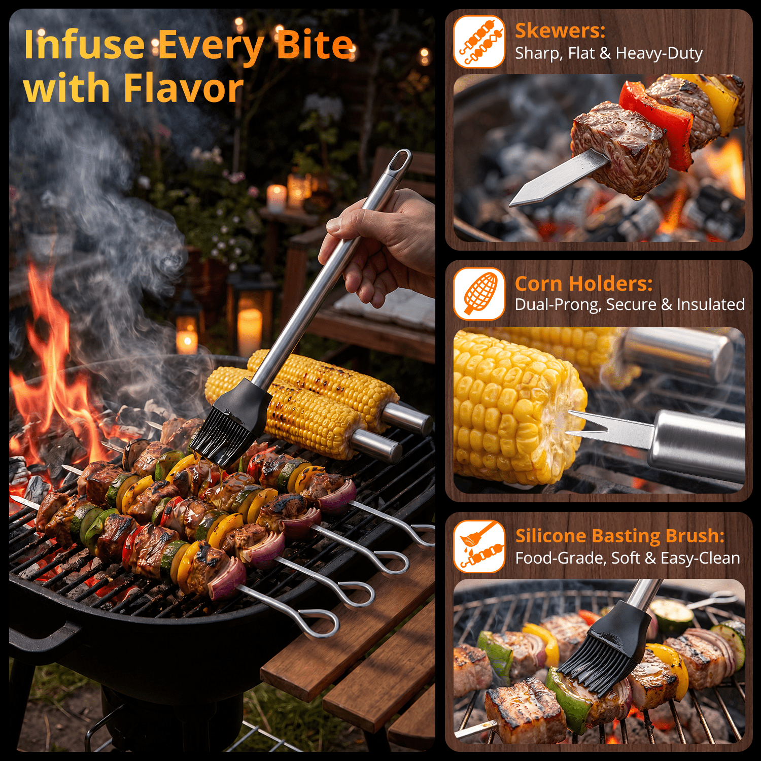 MIBOTE Professional BBQ Grill Accessory Set - photo 5