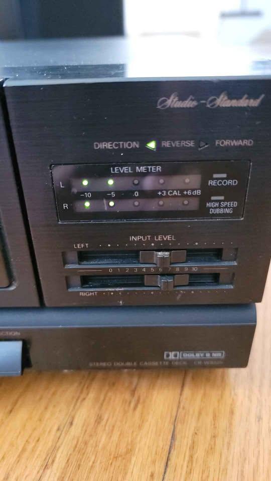 Fisher Stereo Double Cassette Deck CR-W9325. In black - photo 2