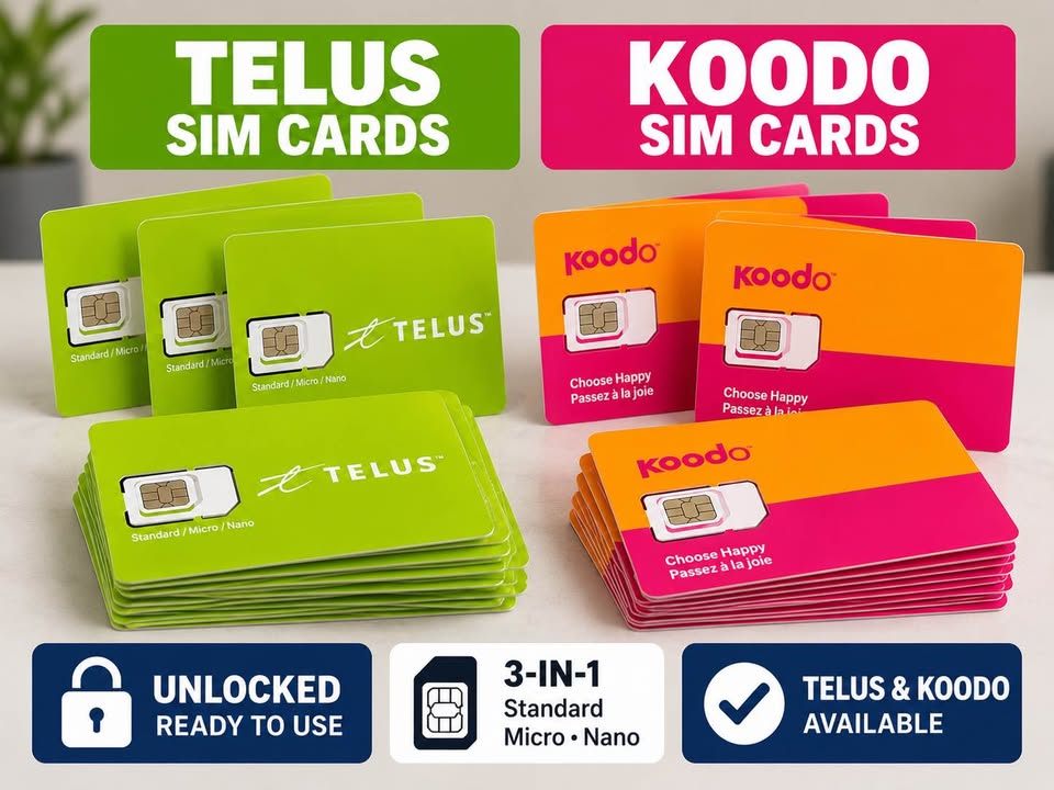 Unlocked TELUS & Koodo SIM Cards | Ready to Use | Bulk Discounts