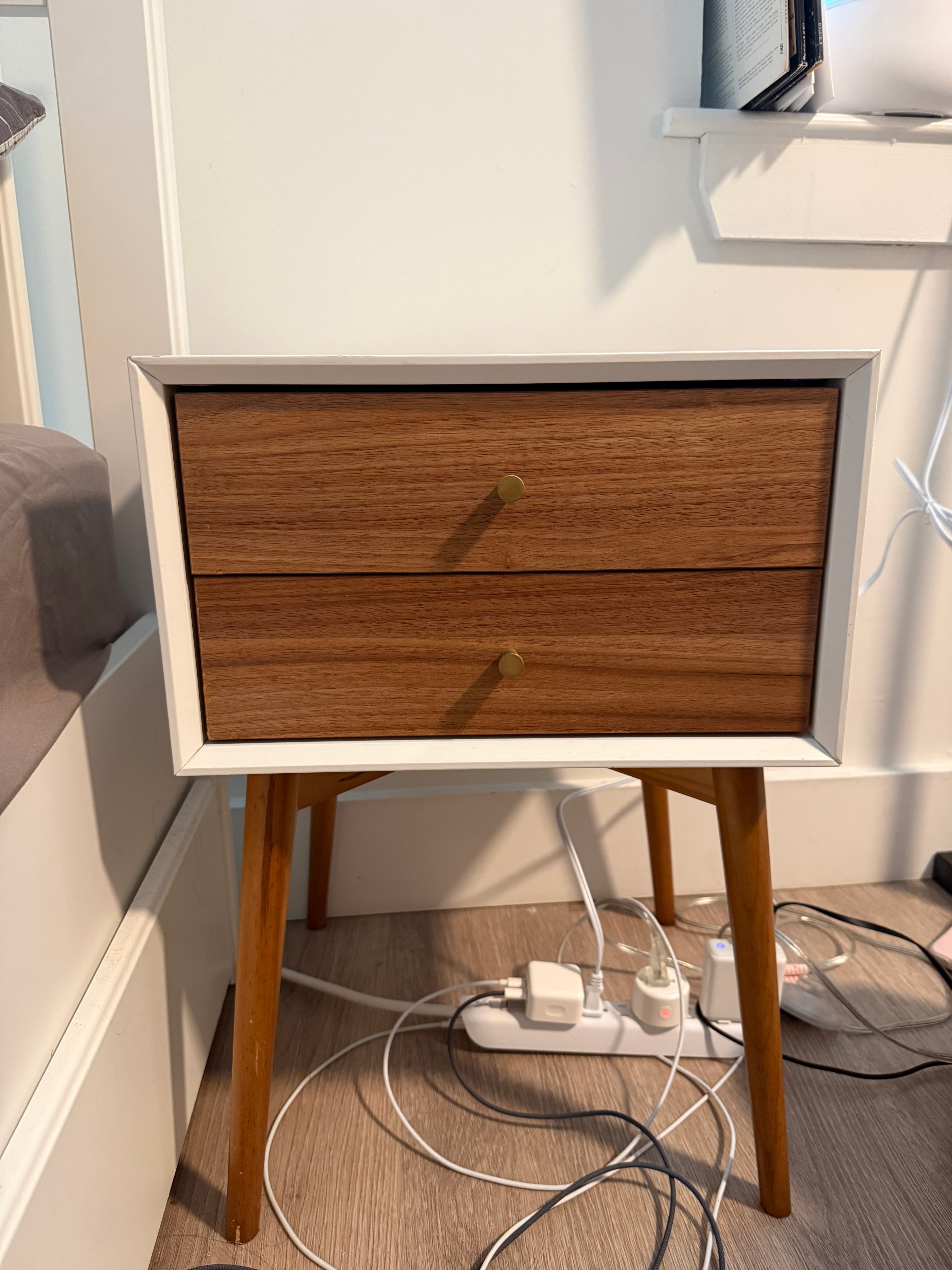 Nightstand side end table with drawers