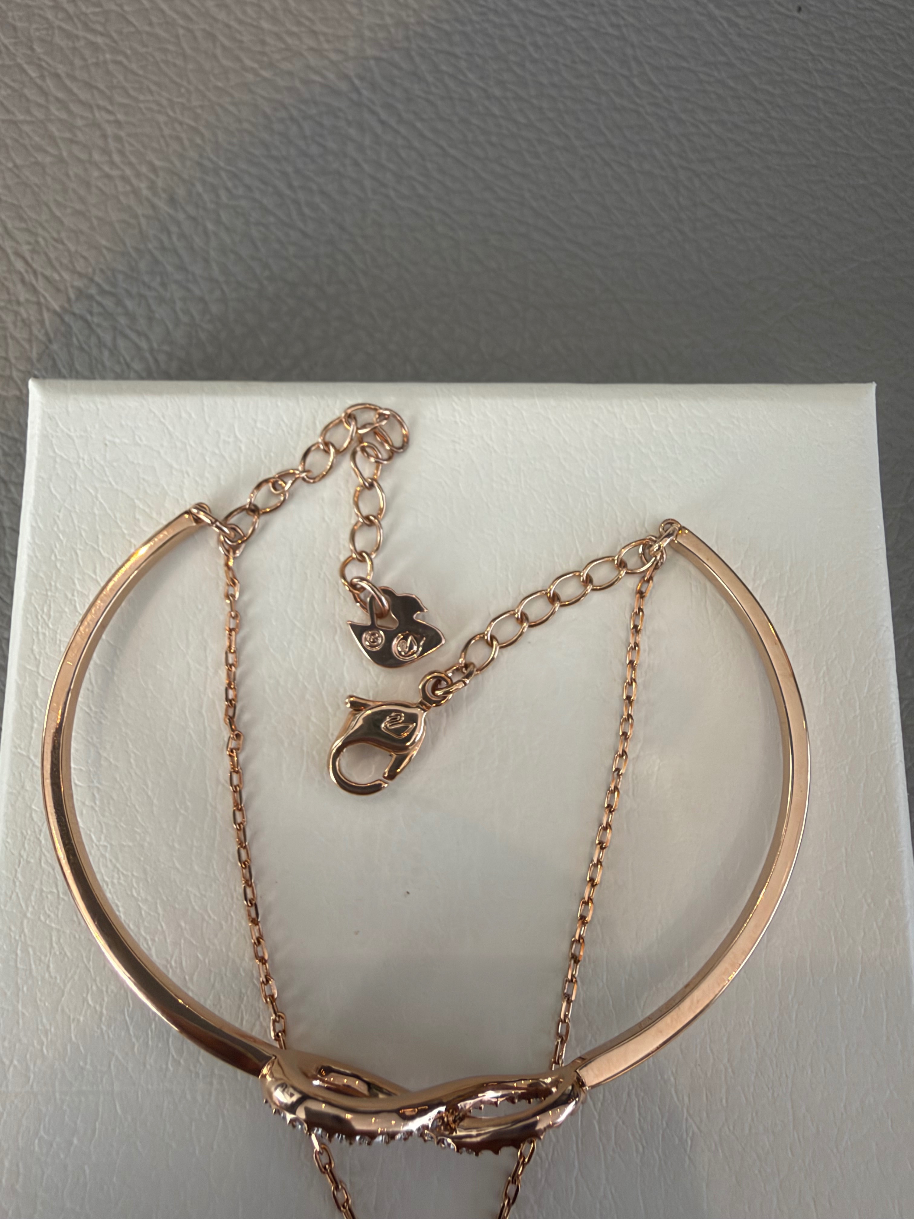 Swarovski Infinity Bangle Bracelet, Rose Gold Tone - photo 5