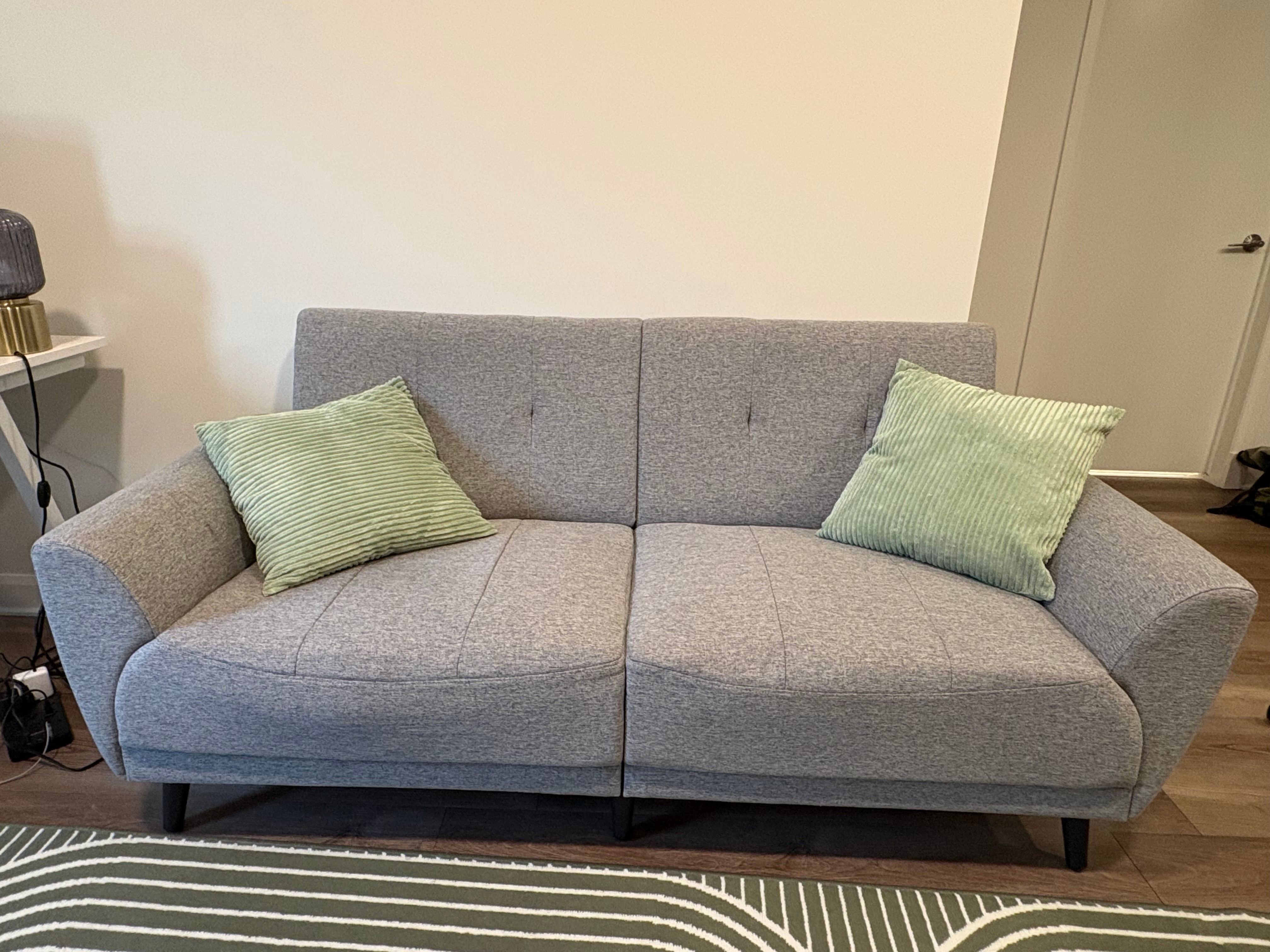 Modern Grey Fabric 3-Seater Sofa / Couch