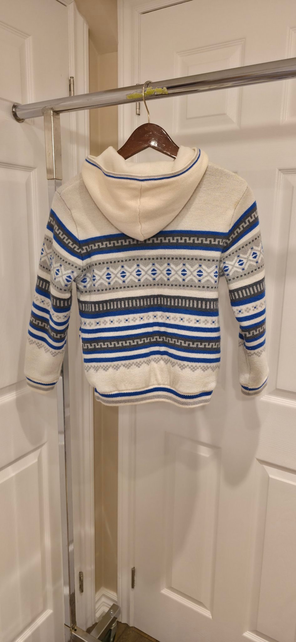 Kids Chickeeduck fair-isle knit cardigan with hood size 10 - photo 2