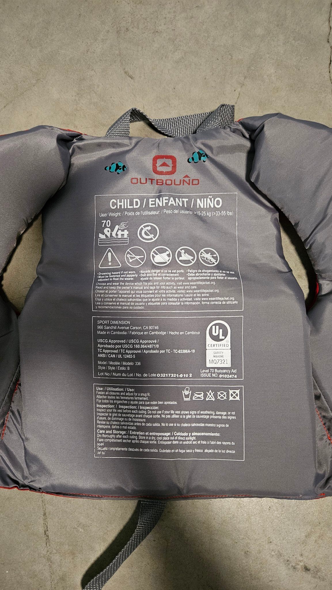 Outbound Child Life Jacket (15-25 kg) - Red - photo 2