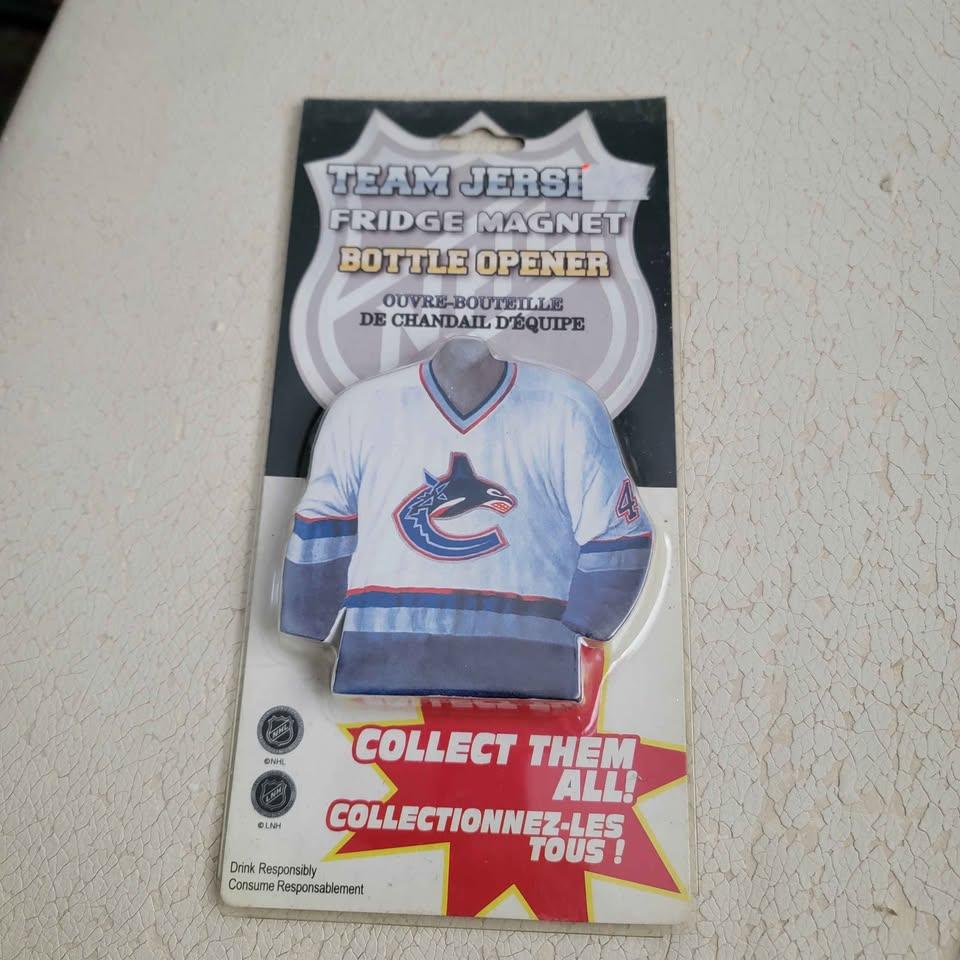 Vancouver Canucks Team Jersey Fridge Magnet Bottle Opener –