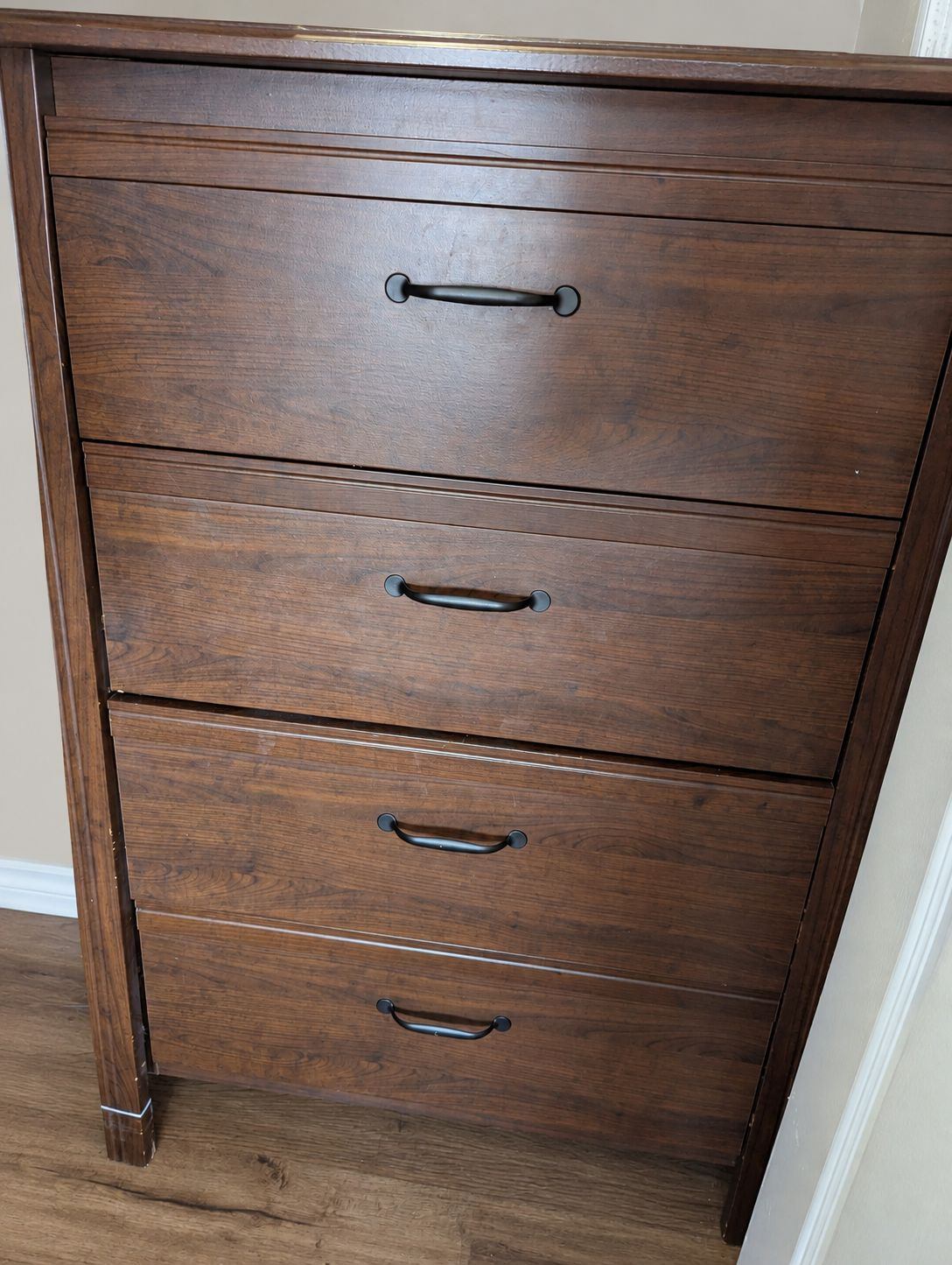 Moving Sale – Tall Dark Brown 4-Drawer Chest / Dresser