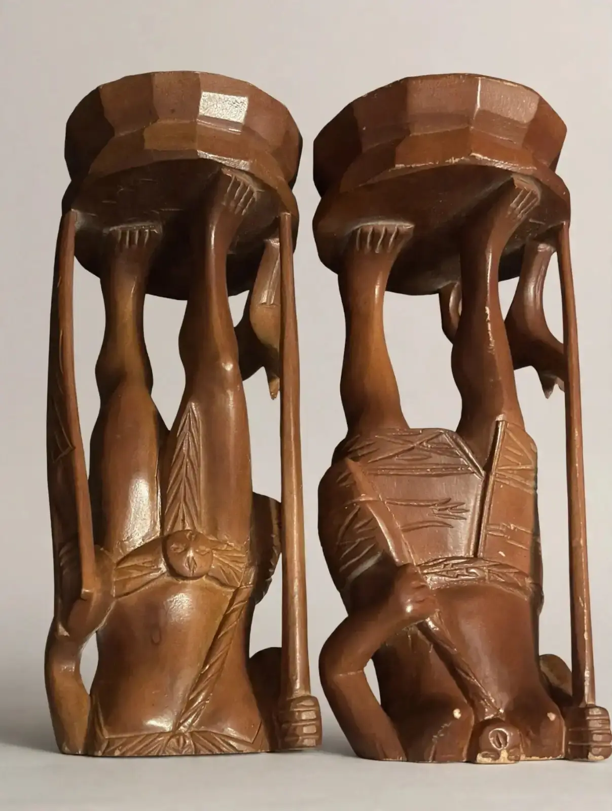 Carved Wood Tribal Figure Pair, 12 Inch - photo 5