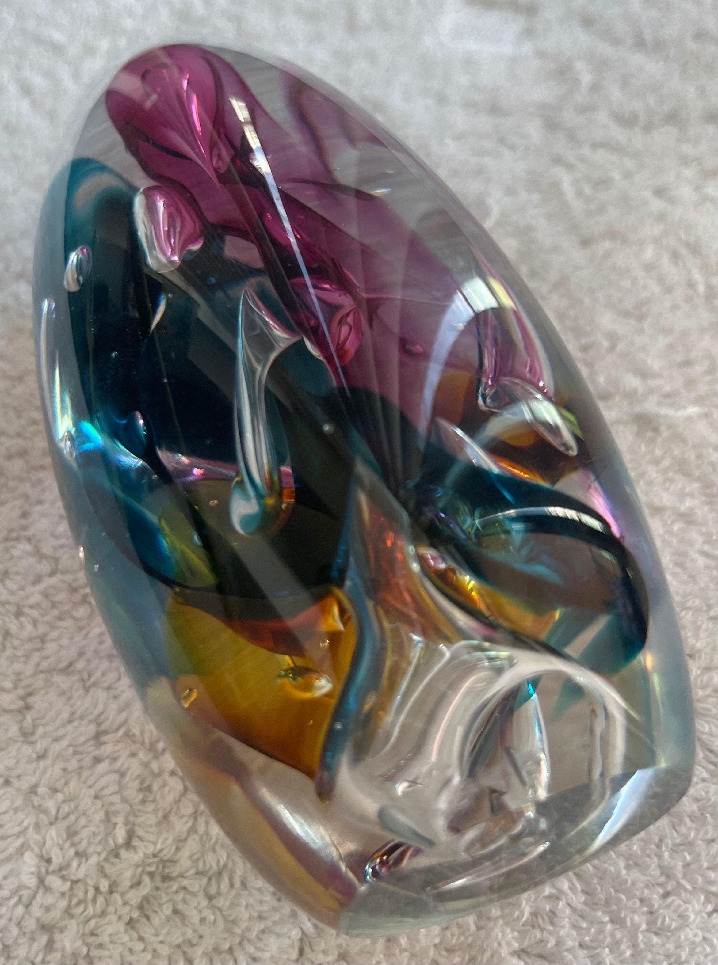 Vintage Laurin Canadian Studio Art Glass Paperweight (1990) - photo 4