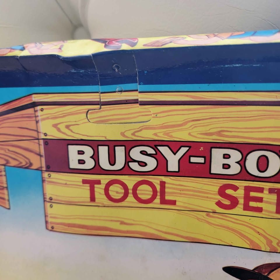 vintage plastic Busy Boy Tool Set toy package featuring - photo 5